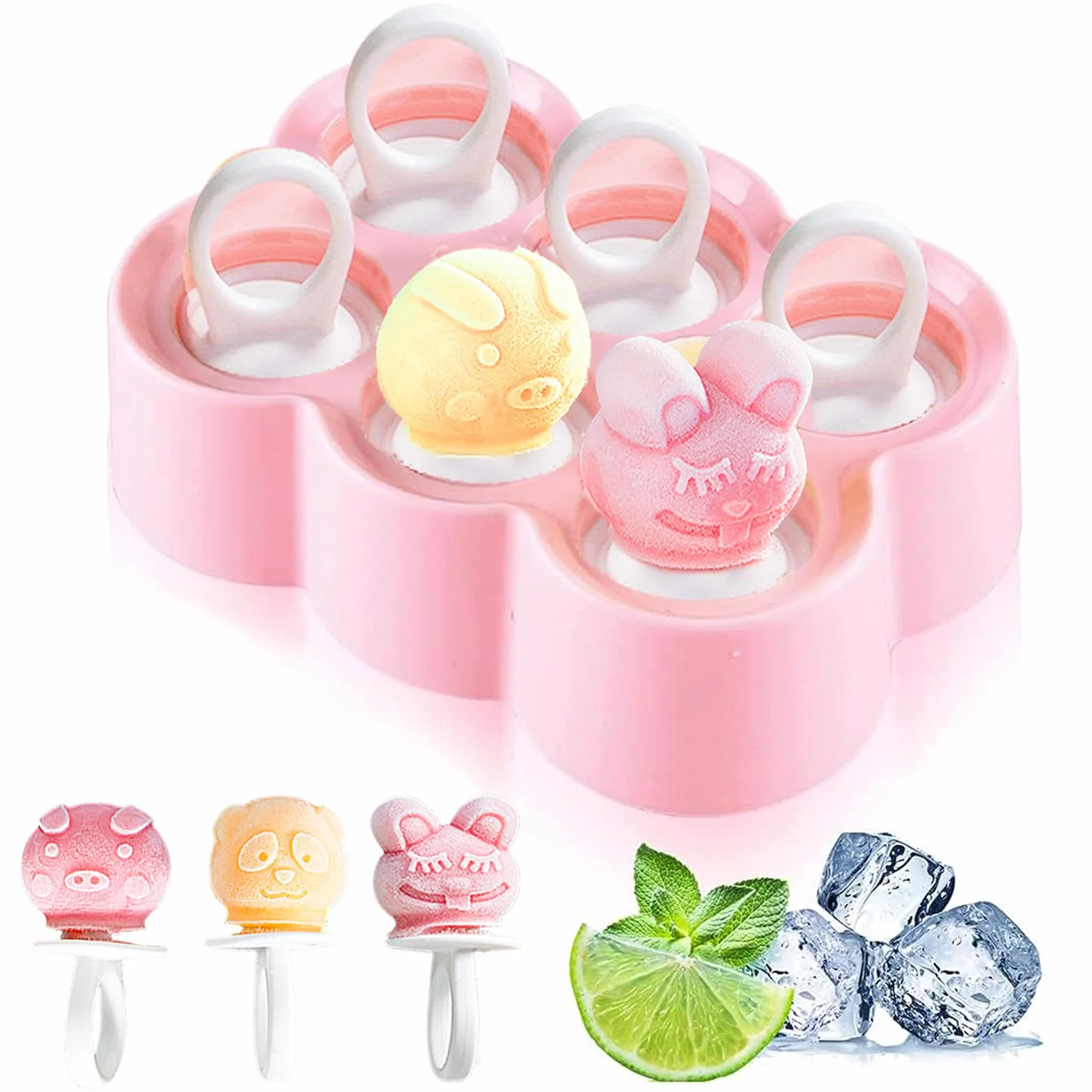 Silikonowe foremki do lodów dla dzieci, 6 sztuk, mini Popsicle