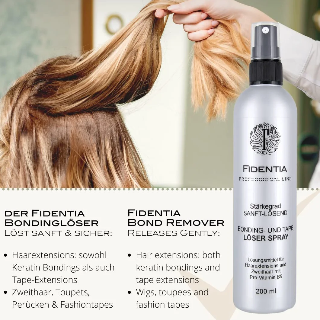 Fidentia Tape Remover | Rozpuszczalnik do kleju do włosów, przedłużania włosów, przedłużania taśmą i peruk, 200ml