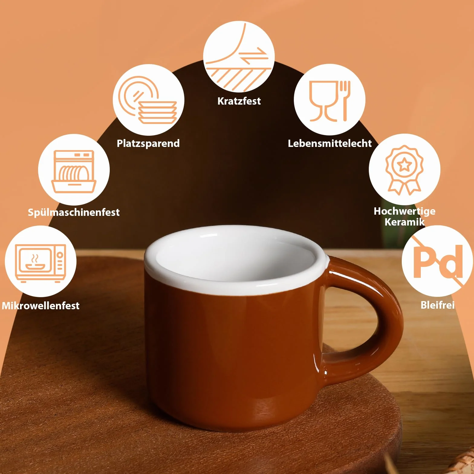 4-częściowy zestaw filiżanek do espresso, ceramiczne mini filiżanki do kawy, grube ścianki z uchwytem, idealne do kawy mokki, herbaty i mleka, idealne do domu i biura | kolorowe kubki do