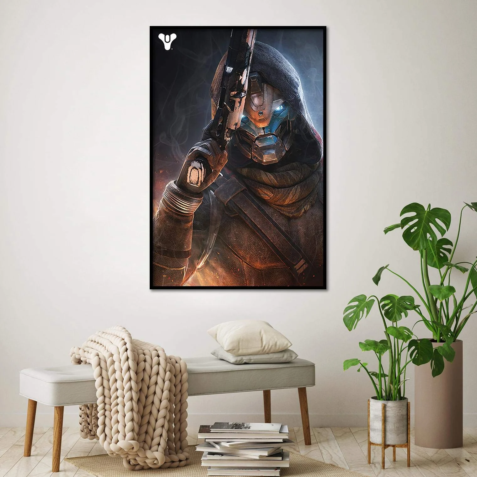Destiny 2 plakat Cayde-6 (61 cm x 91,5 cm) + 2 przezroczyste karnisze z zawieszeniem