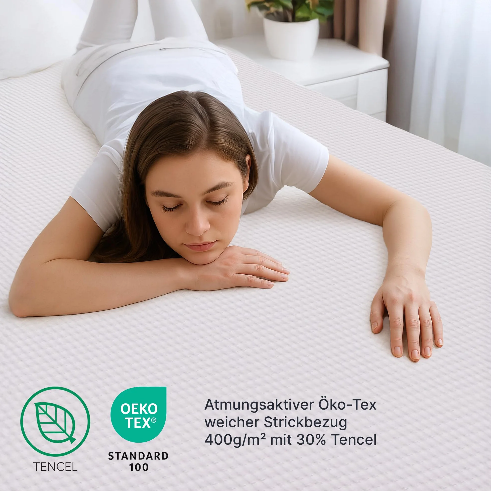 MKS Materac nawierzchniowy 2 w 1 120 x 200 cm dwustronny żelowy topper H3/H4 5-warstwowy siatkowe boki antypoślizgowy