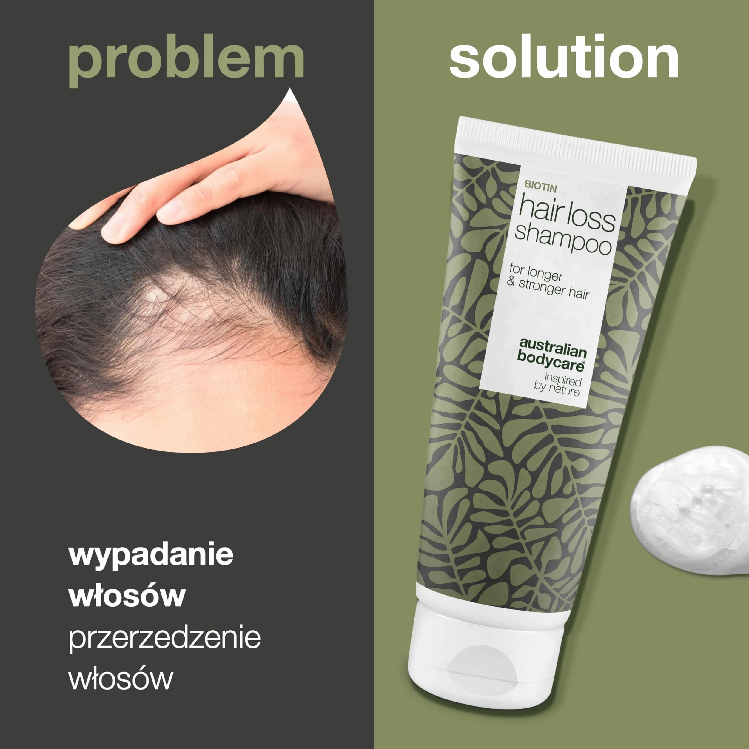 Szampon przeciw wypadaniu włosów 200 ml | Idealny dla osób borykających się z wypadaniem włosów lub posiadających bardzo cienkie, rzadkie włosy | Stymuluje wzrost włosów