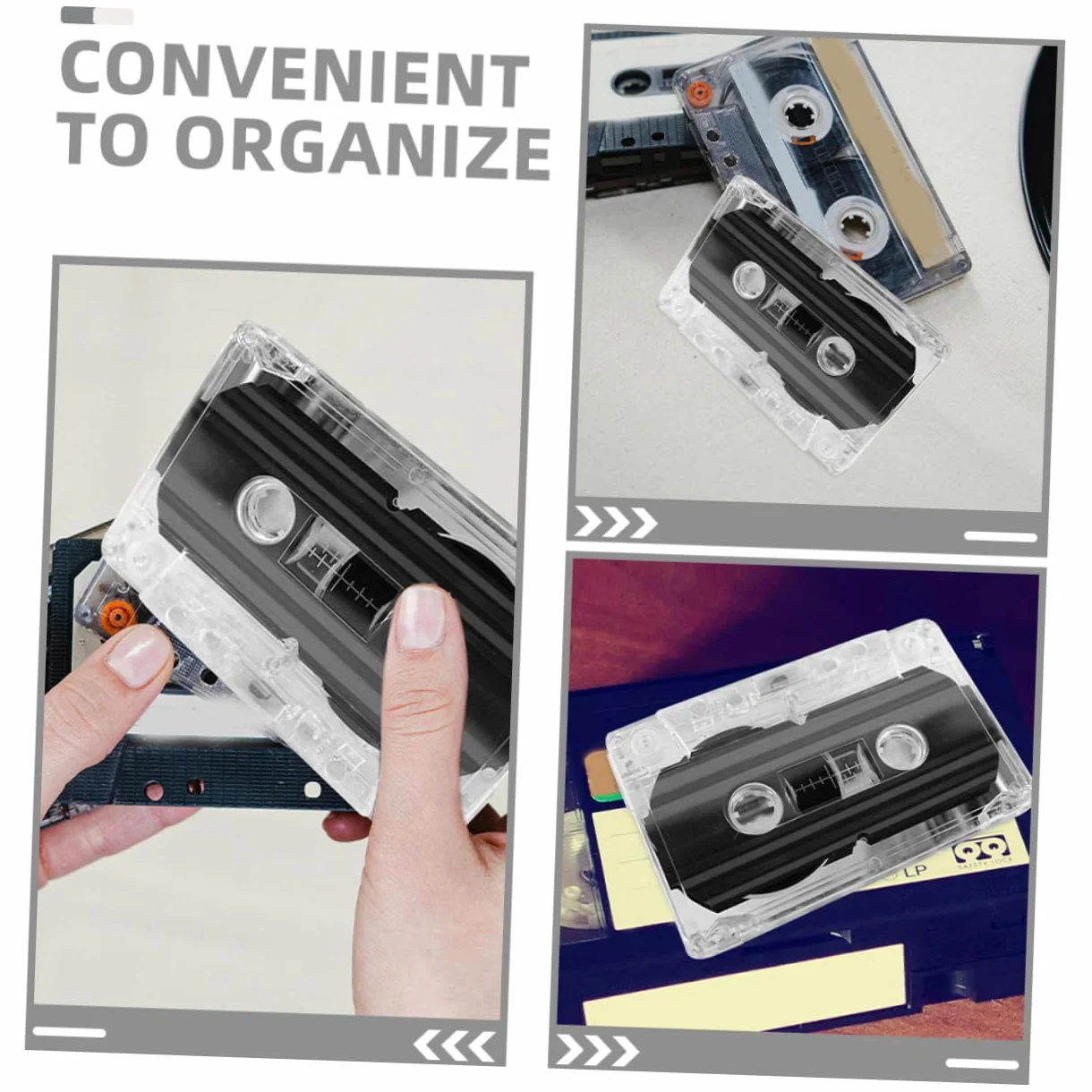 Jojofuny 6 sztuk Przezroczyste Pojemniki Kasety Plastikowe Etui Organizery Kasety Audio