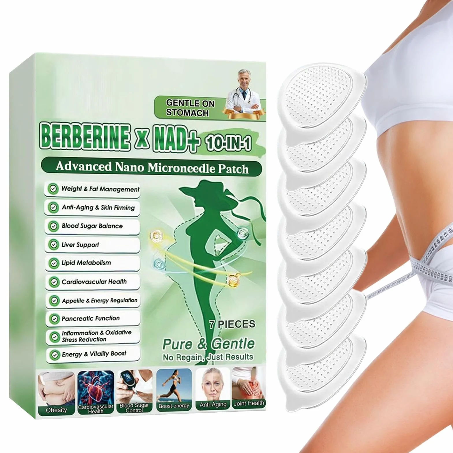 Moringa X Berberin plastry z mikroigłami, 3 pudełka Moringa X Berberin, plastry Luxarise, Moringa i berberyna, delikatne plastry odchudzające, do pielęgnacji ciała