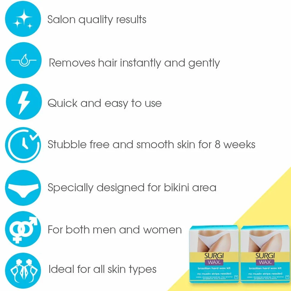 Surgi-wax Brazilian Waxing Kit For Private Parts, 4-Ounce Boxes (Pack of 3)