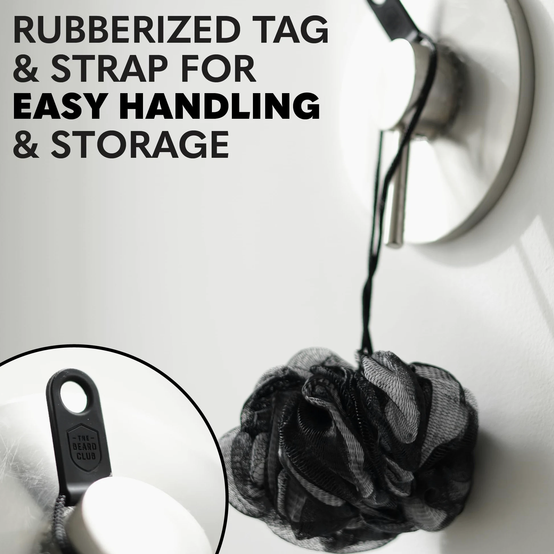 Beard Club Premium złuszczająca gąbka luffa dla mężczyzn - miękka myjka do ciała pod prysznic dla mężczyzn i kobiet, duża luffa do kąpieli dla luksusowej pielęgnacji skóry, trwała pufa prysznicowa i