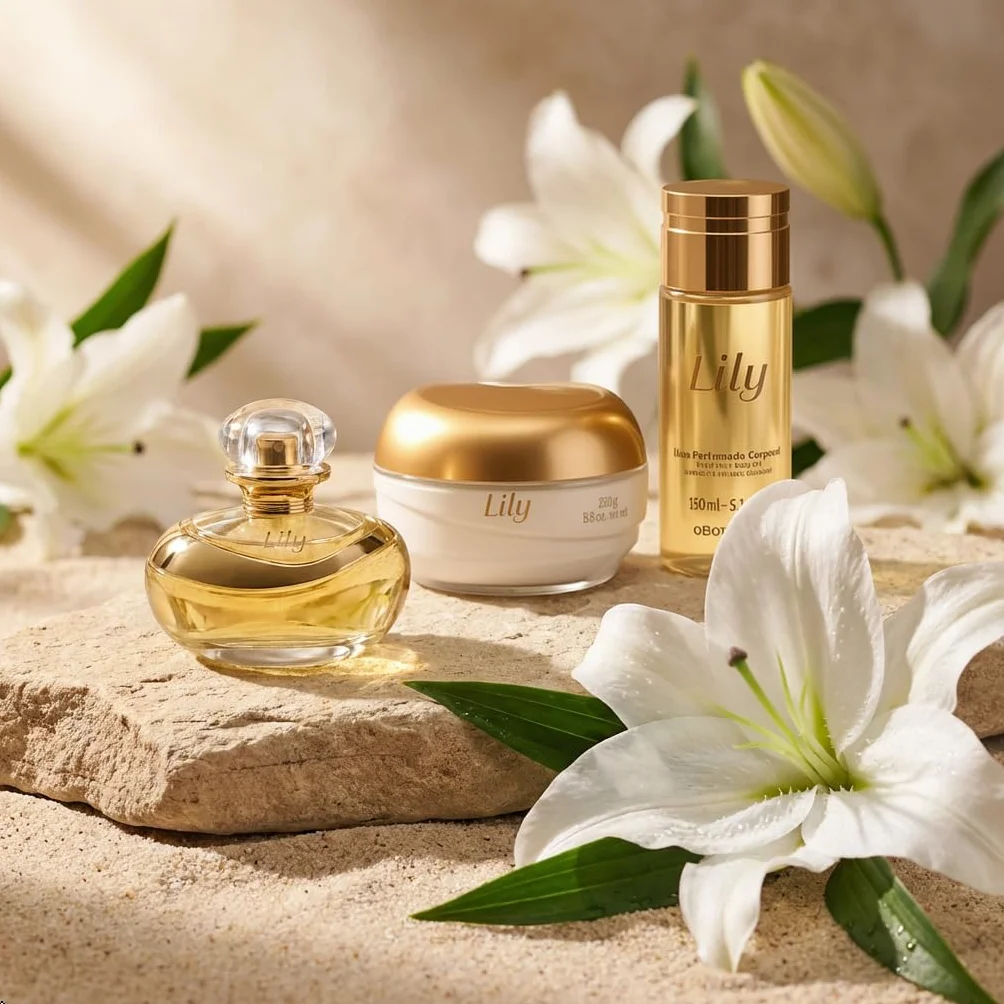 O Boticário Lily Zestaw Prezentowy Perfumy i Pielęgnacja Skóry z 3 Produktami | Krem Nawilżający Ciało, Perfumowany Olejek Do Ciała i Woda perfumowana