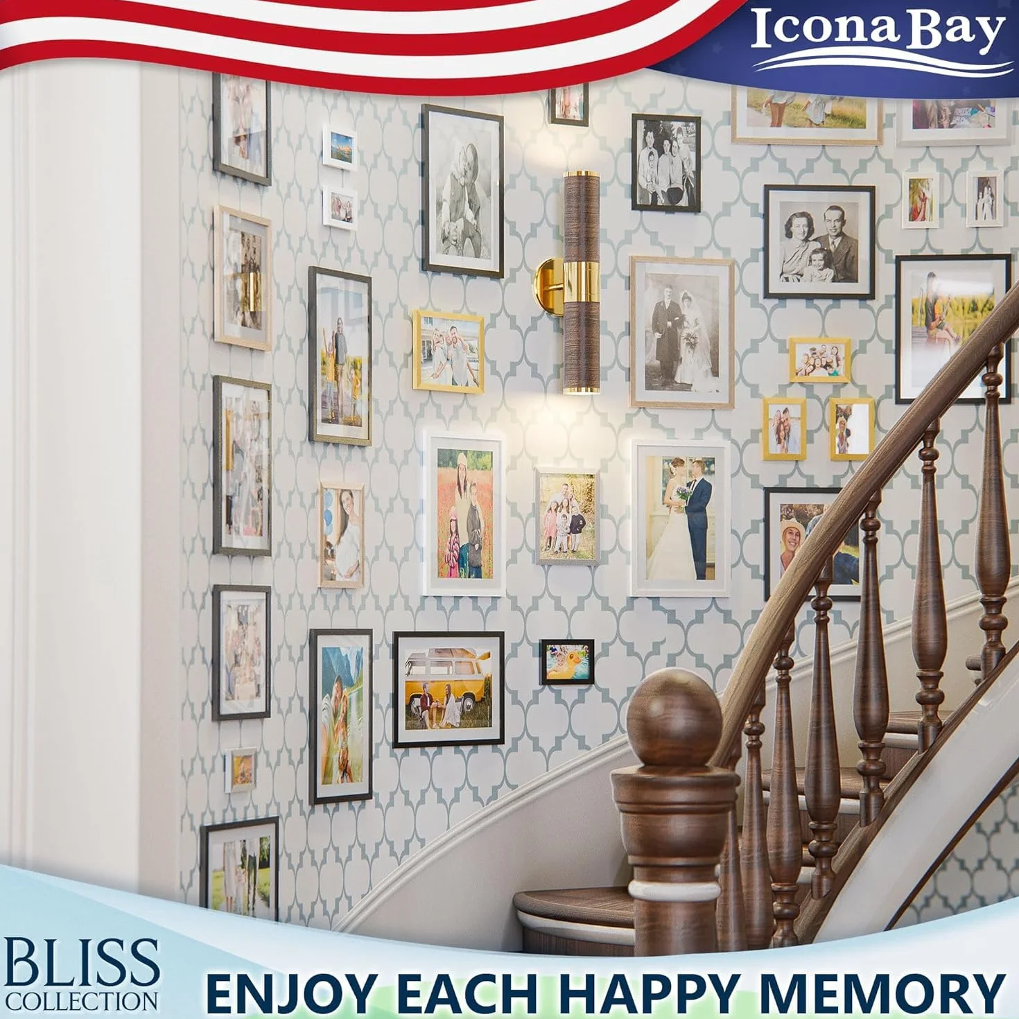 Icona Bay 30.5x30.5 cm Square Picture Frame Black Wood Composite Bliss Collection
