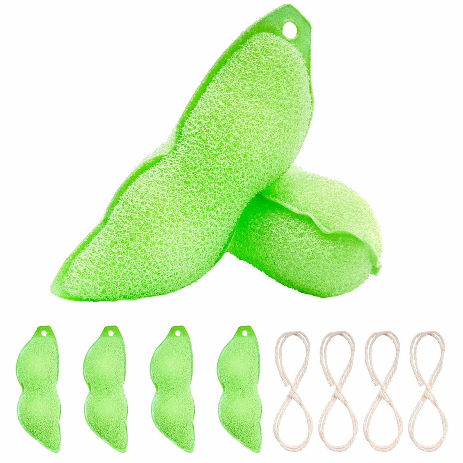 4 sztuki gąbek kuchennych Magic Beans do czyszczenia butelek, gąbki do czyszczenia butelkowanych rożków, gąbki kuchenne w kształcie grochu do czyszczenia butelkowanych rożków