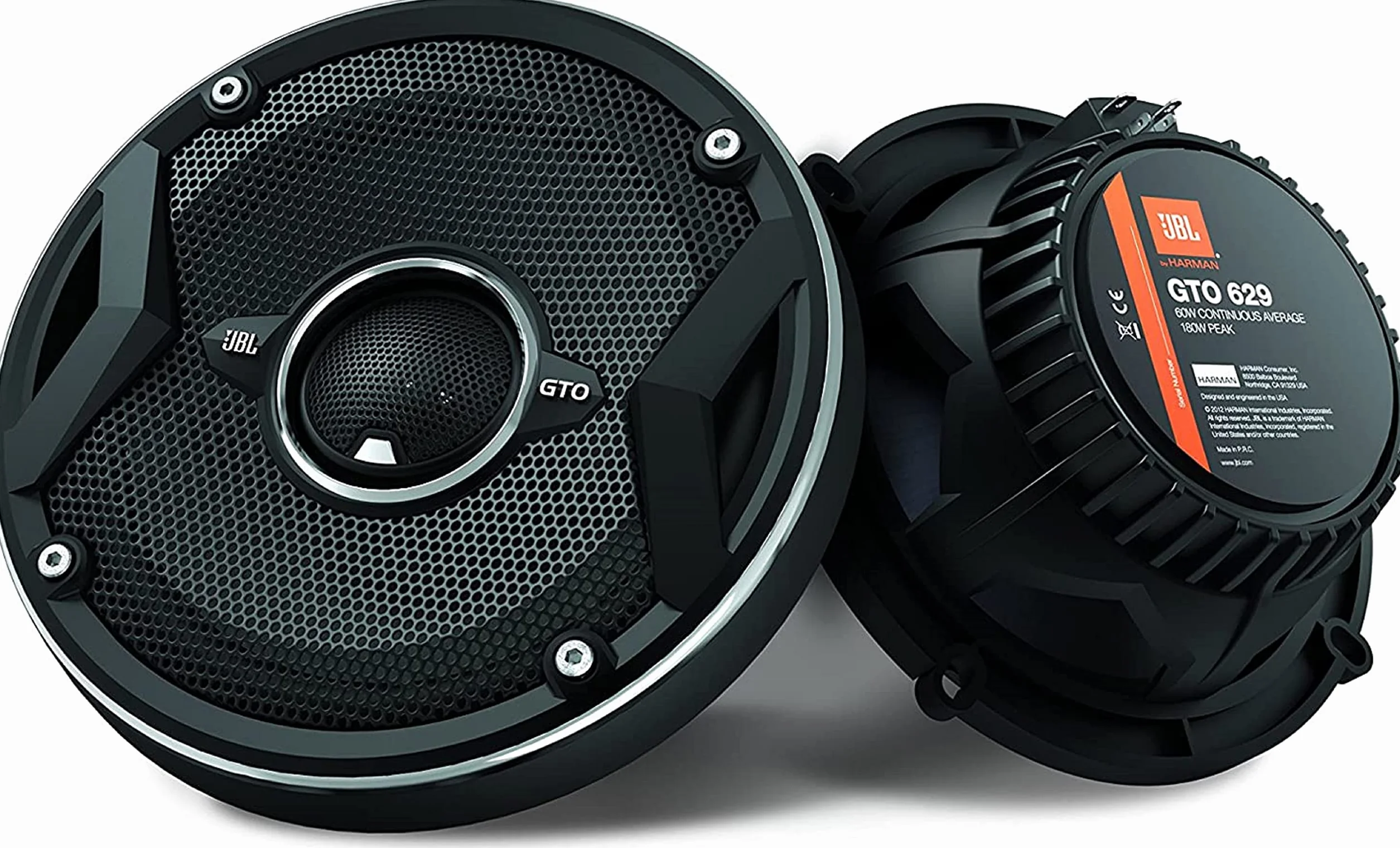 JBL Car GTO 629 6,5" (165 mm) 180 Watt 2-drożne głośniki współosiowe samochodowe Hi-Fi z technologią JBL Plus One (1 para) - czarny
