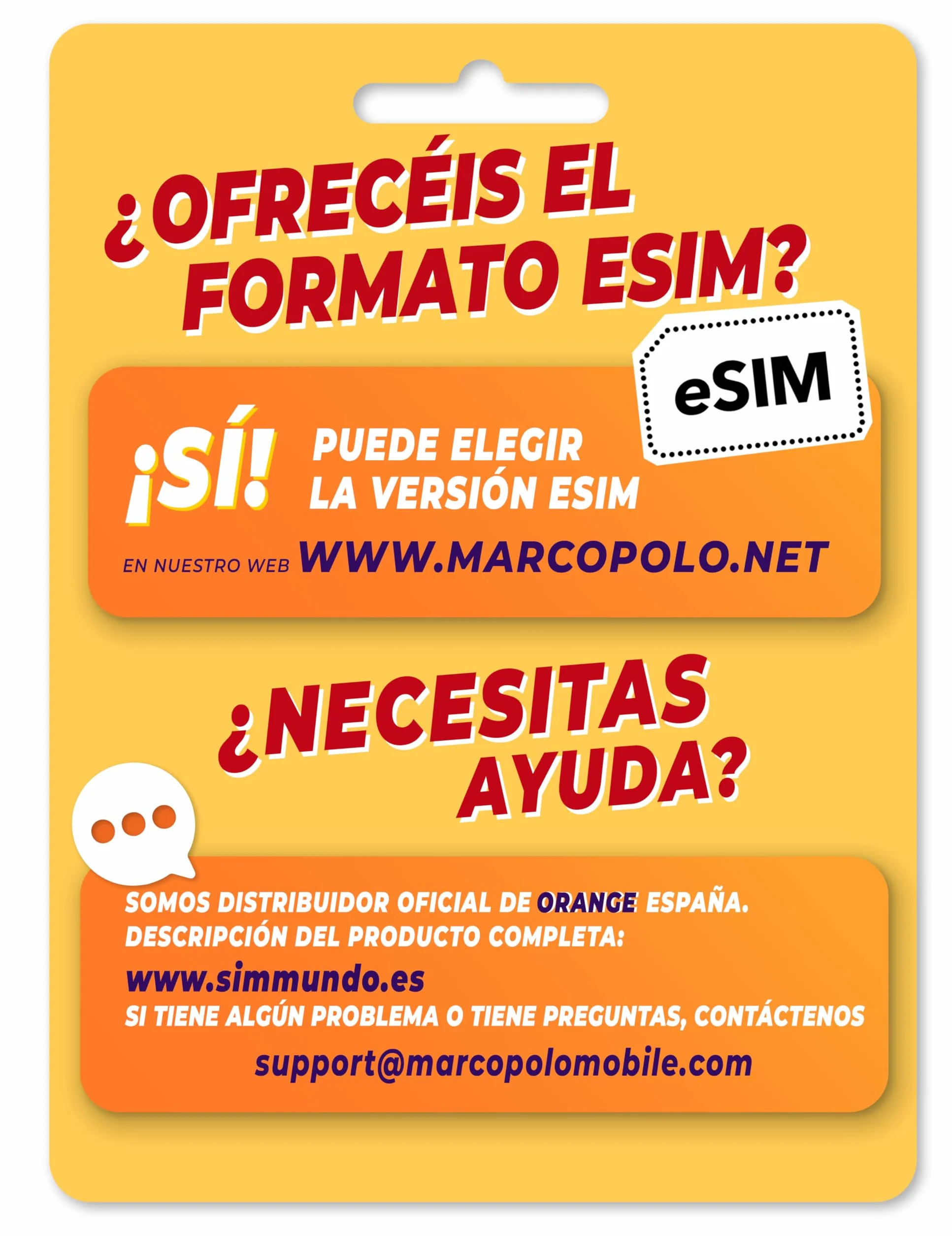 Orange Hiszpania - przedpłacona karta SIM 300 GB w Hiszpanii| 5€ salda | 26 GB w Unii Europejskiej | 2000 minut międzynarodowych | Aktywacja online Solo na www marcopolomobile com