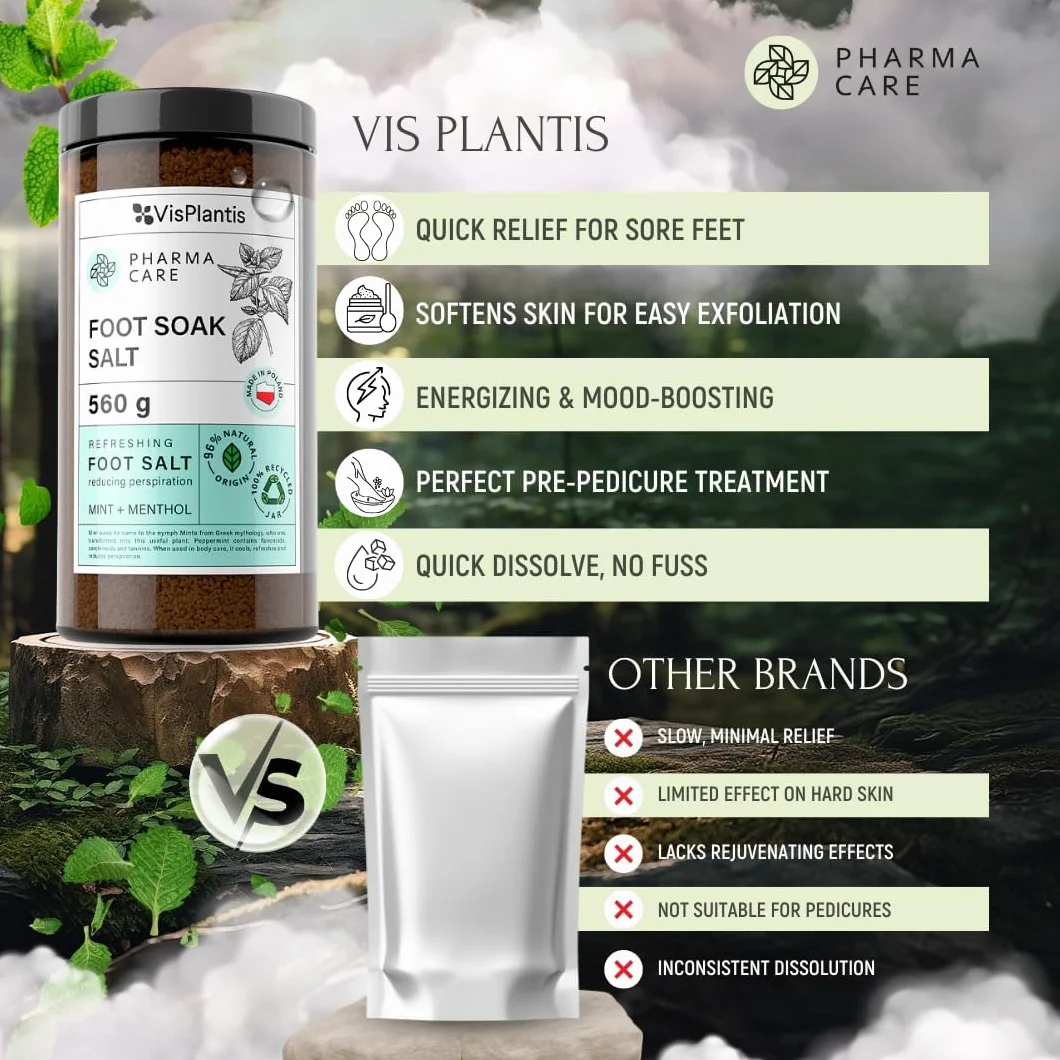 Vis Plantis Pharma Care Odświeżająca sól do stóp Mięta + Mentol, 560g