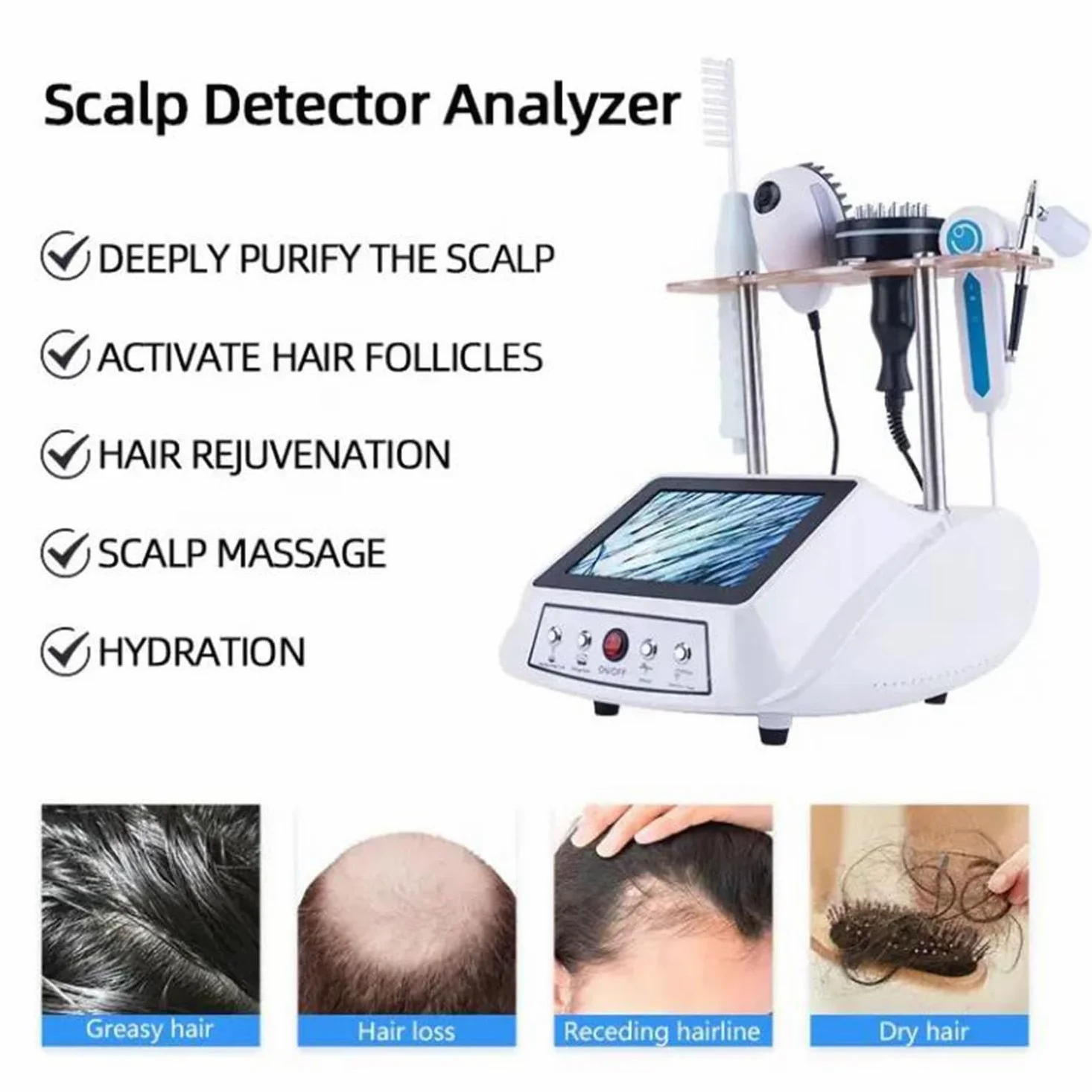 5 W 1 Diagnostyka Skóry Analizator Włosów, Urządzenie Do Analizy Mieszków Włosowych Detektor Zdrowia Skóry, 5 Narzędzi Do Diagnostyki Włosów, Pielęgnacja Skóry W Domu, Salon Kosmetyczny
