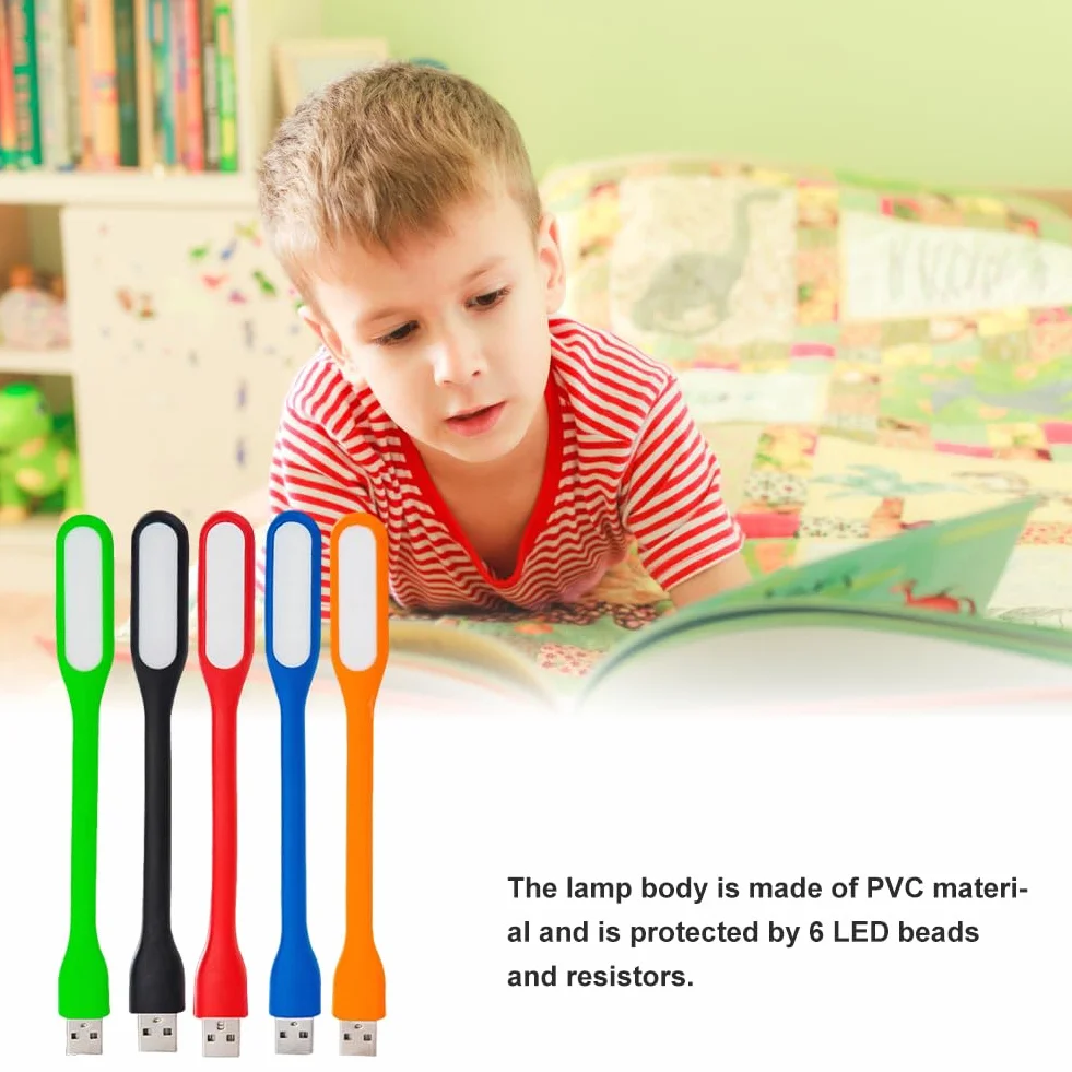 Elastyczne LED USB oświetlenie, mini lampka do klawiatury, 5 sztuk
