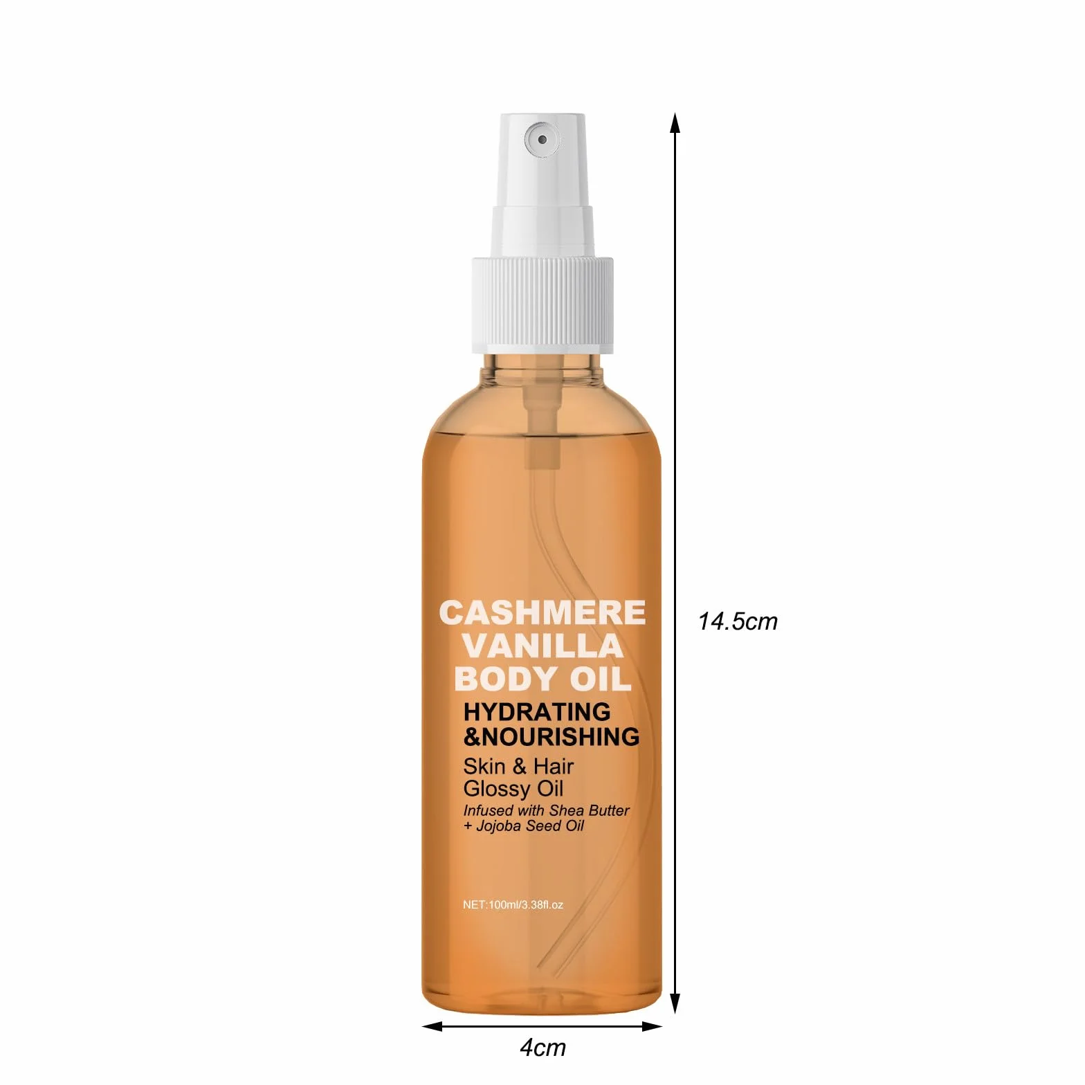 2szt. Olejek Waniliowo-Kaszmirowy do ciała, odżywcza formuła dla suchej skóry i włosów z masłem shea i jojoba, nawilżający spray do masażu dla skóry