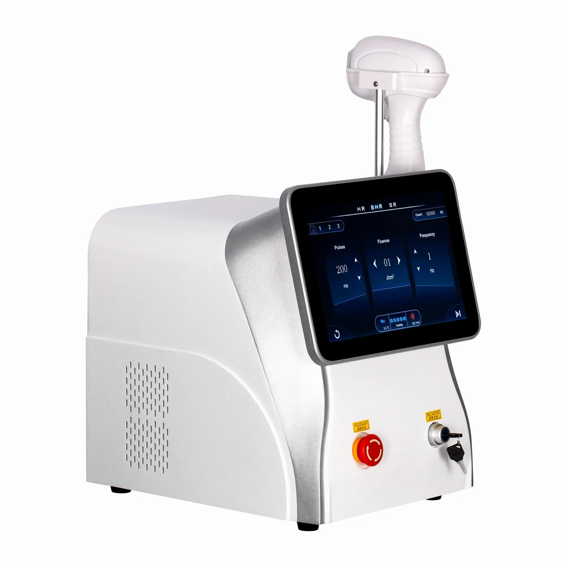 Profesjonalny Depilator Laserowy do Bezbolesnej Depilacji - Urządzenie Przenośne 3500W z 3 Technologiami 755/808/1064nm i Chłodzeniem Sapphire Ice dla Domu i Salonów (Biały)