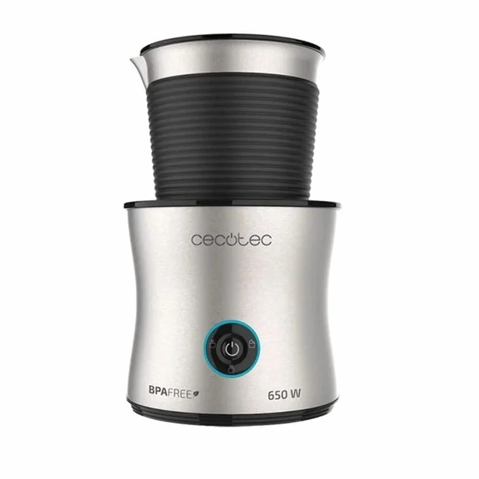 Cecotec Moca Spume 5000 spieniacz do mleka, 650 W, pojemność 400 ml, 4 tryby pracy, przygotowanie gorącej czekolady, dzbanek ze stali nierdzewnej, podstawa antypoślizgowa 360°