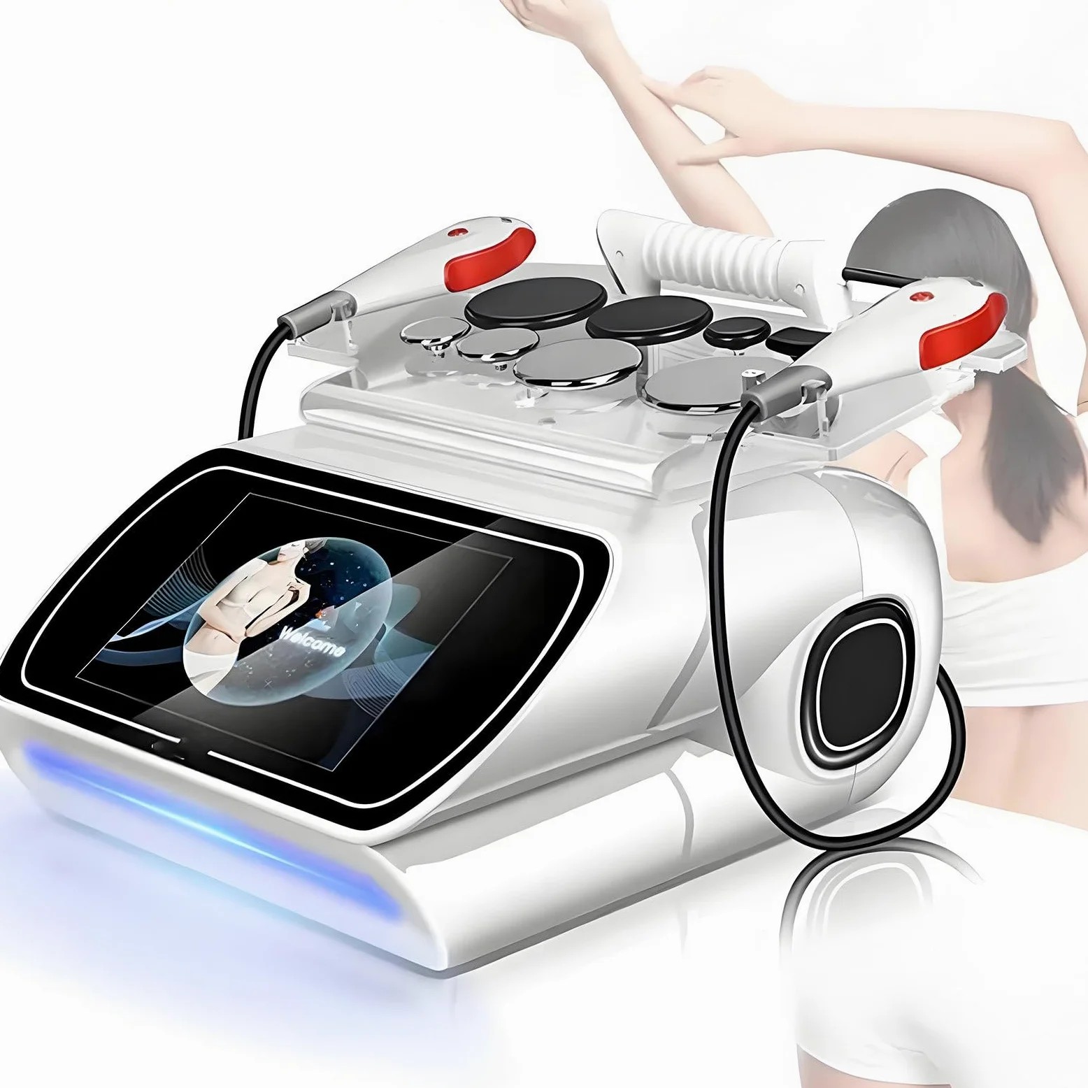 Terapia Tecar 448 kHz, urządzenie do diatermii RET CET do odchudzania ciała, spalacz tłuszczu i cellulitu, terapia Tecar INDIBA Deep Care Skin Tighten, regeneracja mięśni, 34 x 46 x 25 cm