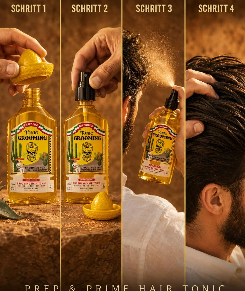 Bandido Grooming Tonic Spray For Men 250 ml – płyn do włosów dla mężczyzn – przeciwłupieżowy tonik do włosów – redukcja wypadania włosów – wspomaga wzrost włosów – męski zapach