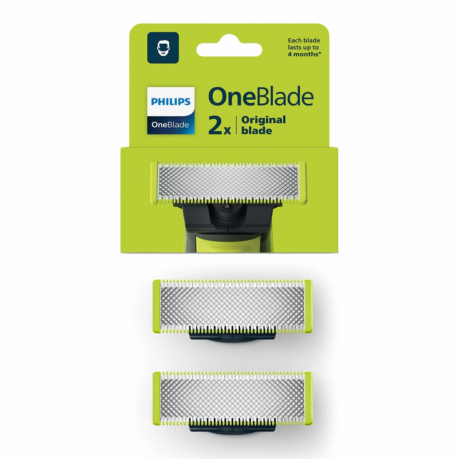 Philips Oneblade wymienne ostrze, 2 wymienne ostrza, Qp220/51 (limonkowe)