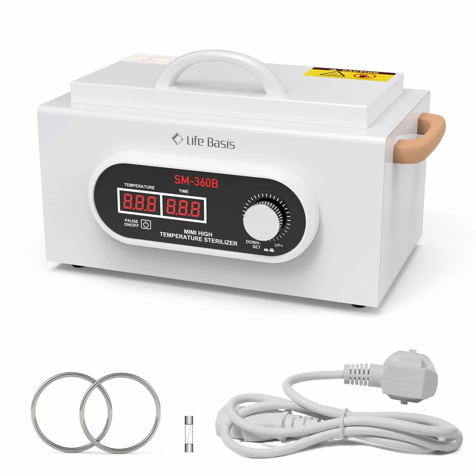 LifeBasis Sterylizator na gorące powietrze 230 ℃, Sterylizator do manicure z wyświetlaczem LCD 2200 ml z timerem Sterylizator wysokotemperaturowy do salonu fryzjerskiego paznokci