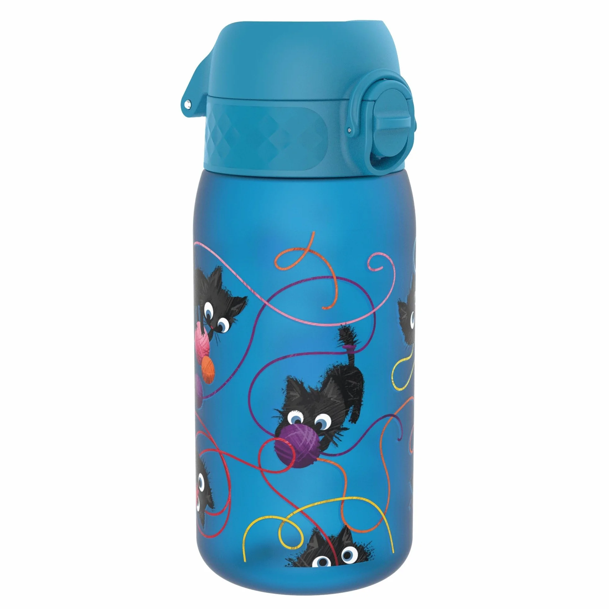 ION8 Butelka dla Dzieci, 350 ml/12 oz, Szczelna, Łatwa do Otwarcia, Bezpieczny Zamek, Można Myć w Zmywarce, Bez BPA, Uchwyt do Przenoszenia, Łatwa do Czyszczenia, Bezwonny, Koty