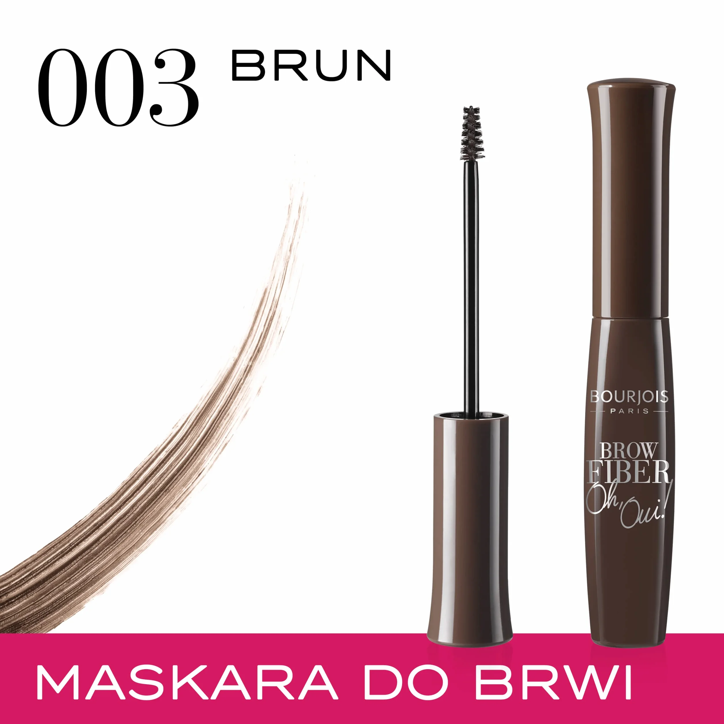 Bourjois Oh Oui! Brow Fiber Maskara do Brwi, Nr 03 - Brown, 6.8 ml