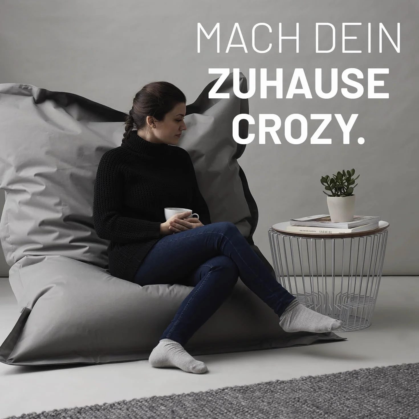 Lumaland Ogromny worek do siedzenia XXL, 140 x 180 cm, wodoodporna, do użytku wewnątrz i na zewnątrz, z ponad 3 milionami elastycznych pereł EPS | Bean Bag z poszewką nadającą się do prania [pastelowa