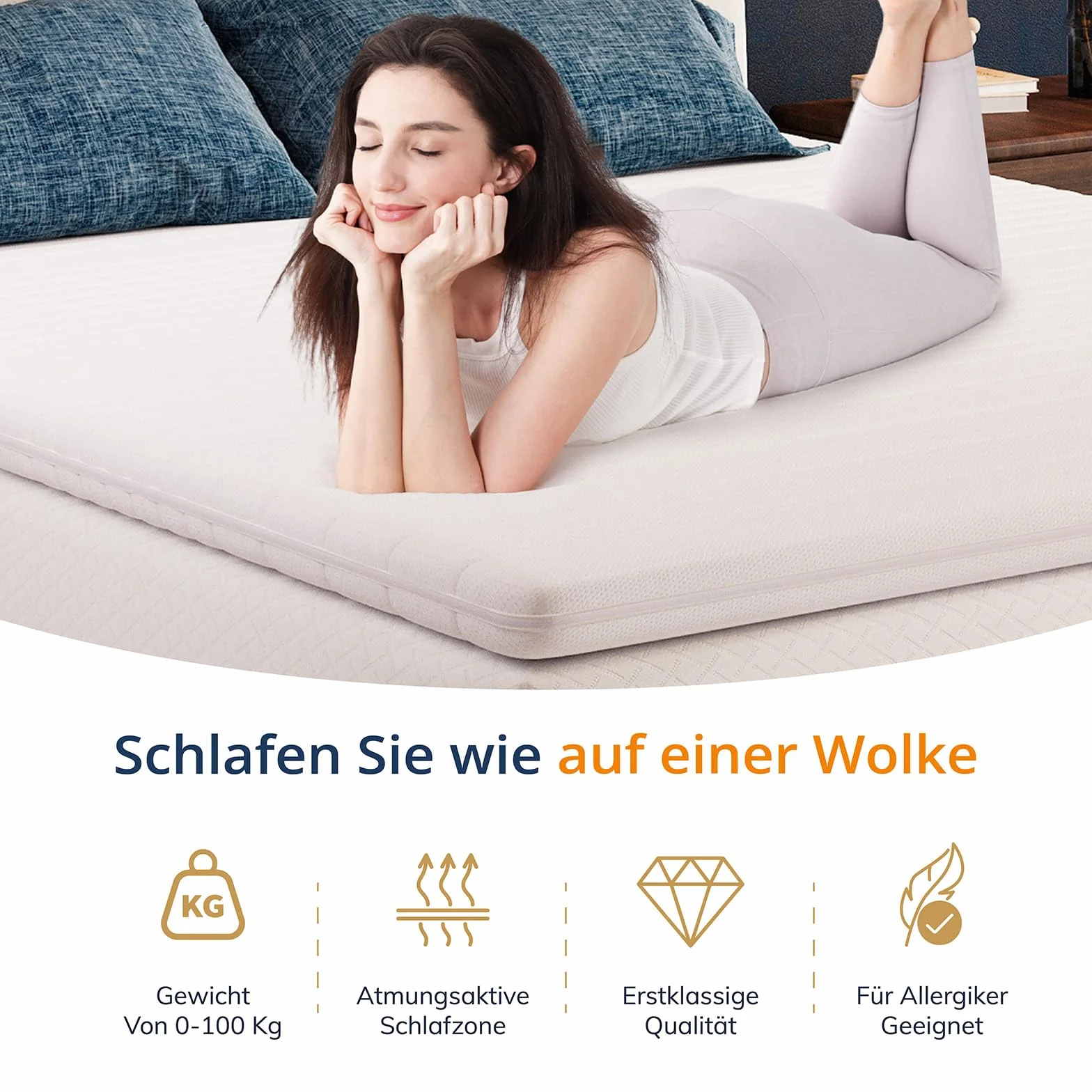 EGO HOME Nakładka na materac Memory Foam 180 x 200 cm 8 cm H2