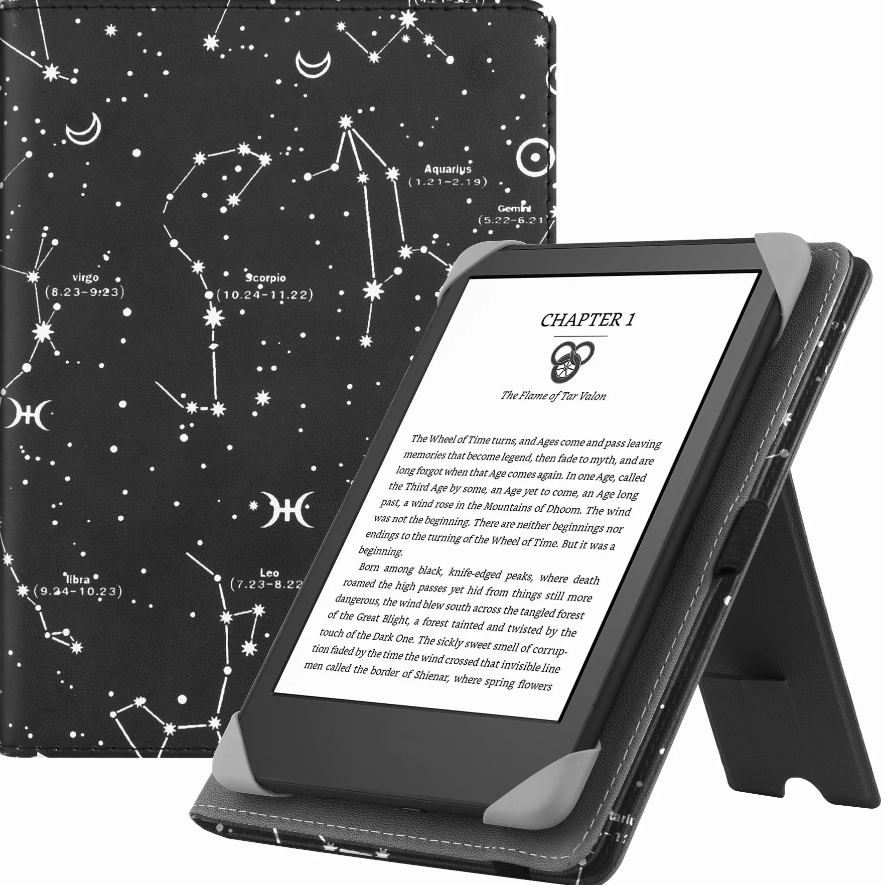HGWALP Uniwersalne etui do czytników e-booków 6", skórzany pokrowiec z podpórką, kompatybilny ze wszystkimi czytnikami e-booków 15 cm (6") Kindle/PaperWhite/Kobo/Tolino/Pocketook/Sony E-Book