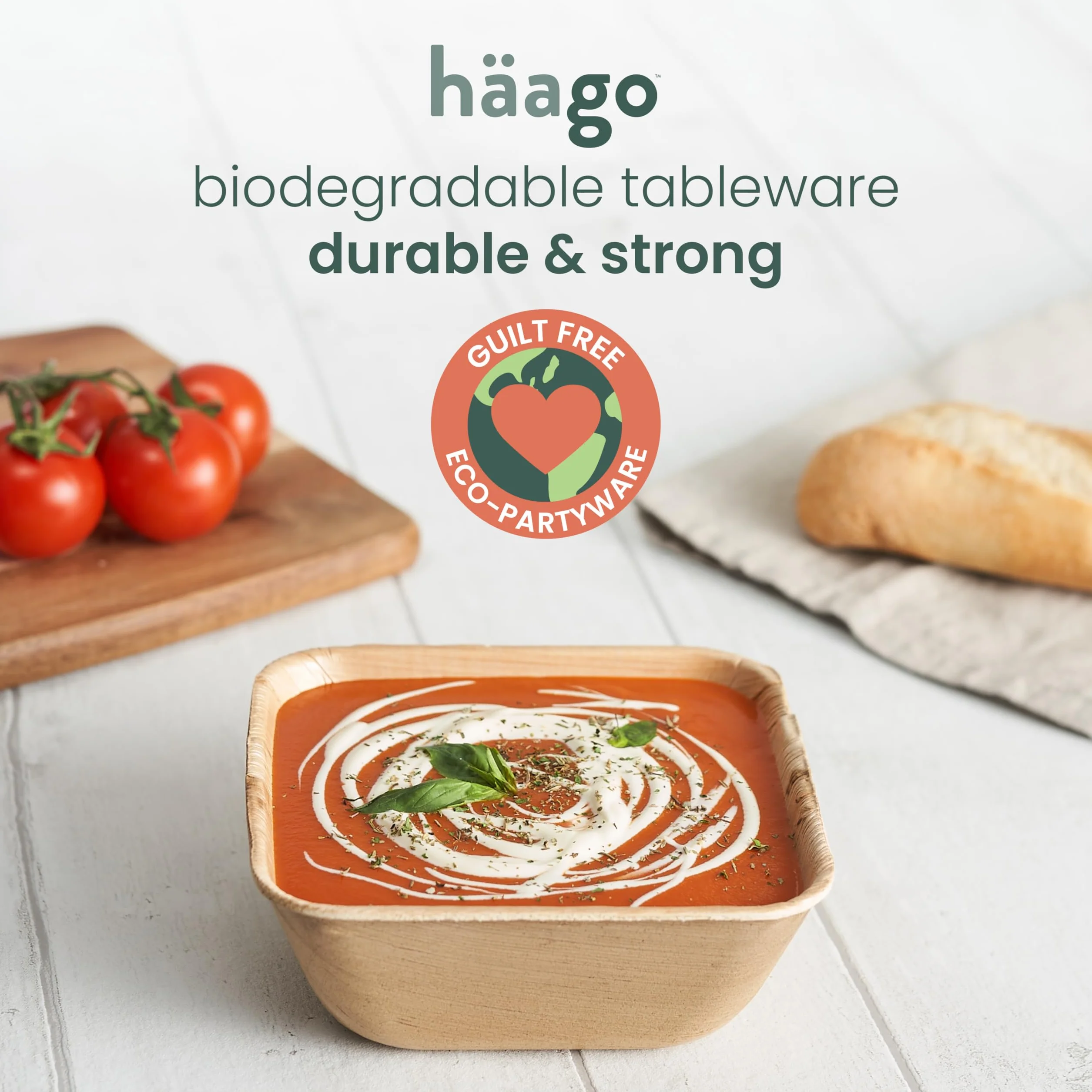 HAAGO 20 Misek z Liści Palmowych (450 ml, kwadratowe) Biodegradowalne i Jednorazowe - Ekologiczne Zastawy Stołowe na Piknik i na Zewnątrz - Można Używać w Kuchence Mikrofalowej