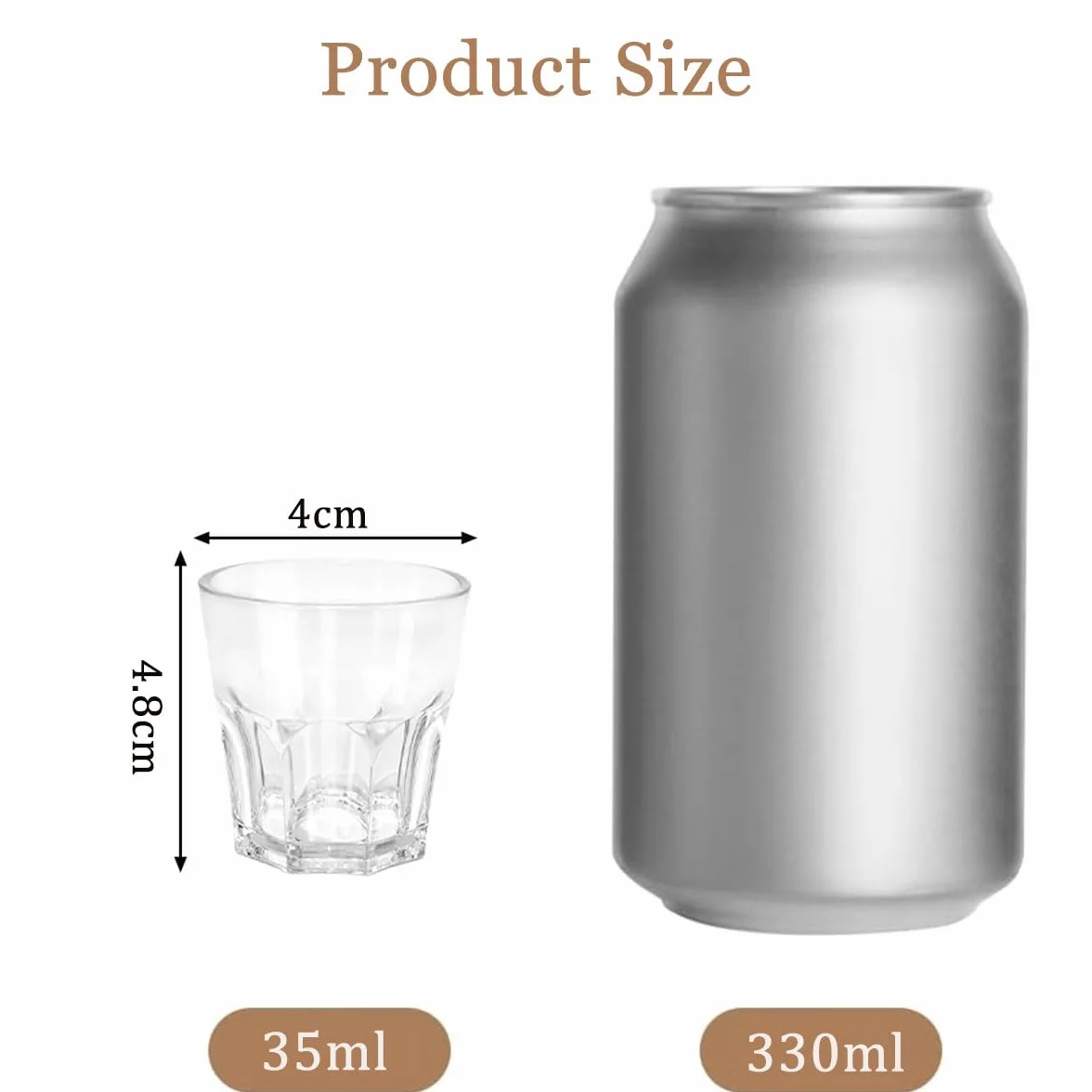 Plastikowe kieliszki do alkoholu 3,5 cl 35 ml do shotów, przezroczyste, wielokrotnego użytku
