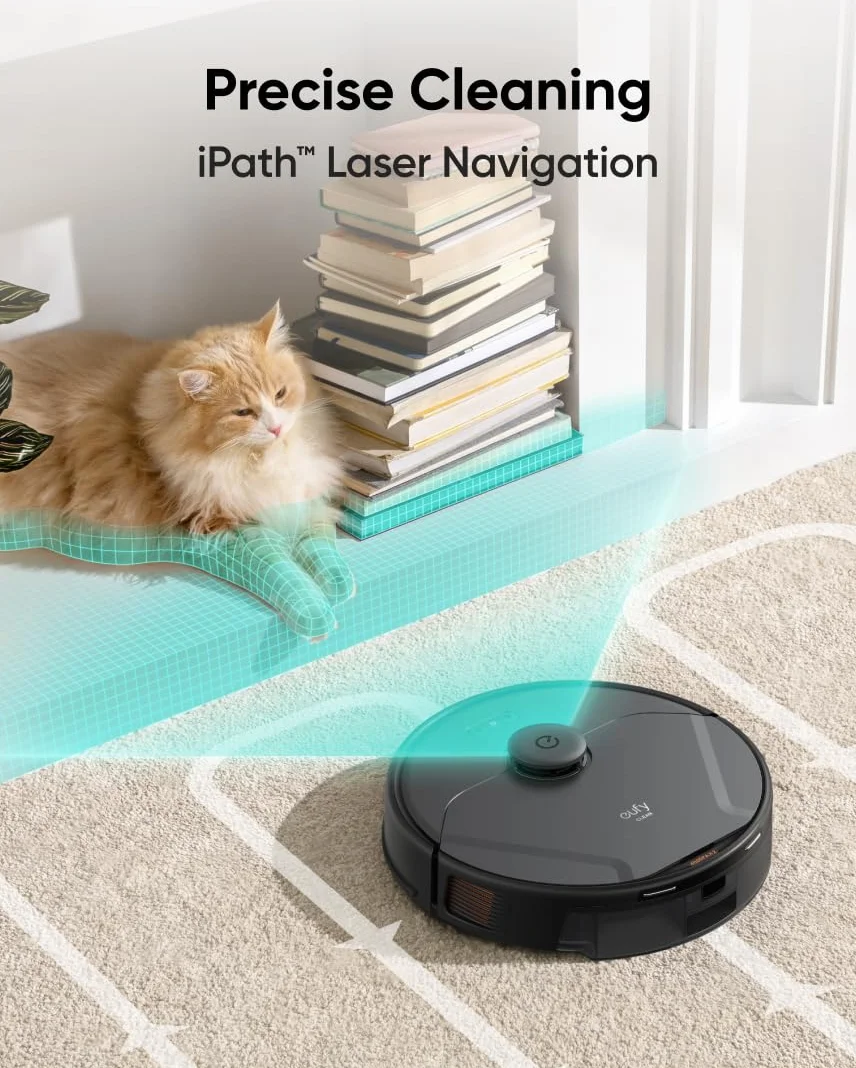 Stacja samooczyszczania eufy Clean X8 Pro Robotic Vacuum, duża moc ssania Twin-Turbine 2 × 4000 Pa, szczotka Active Detangling Roller Brush i Nawigacja laserowa iPath