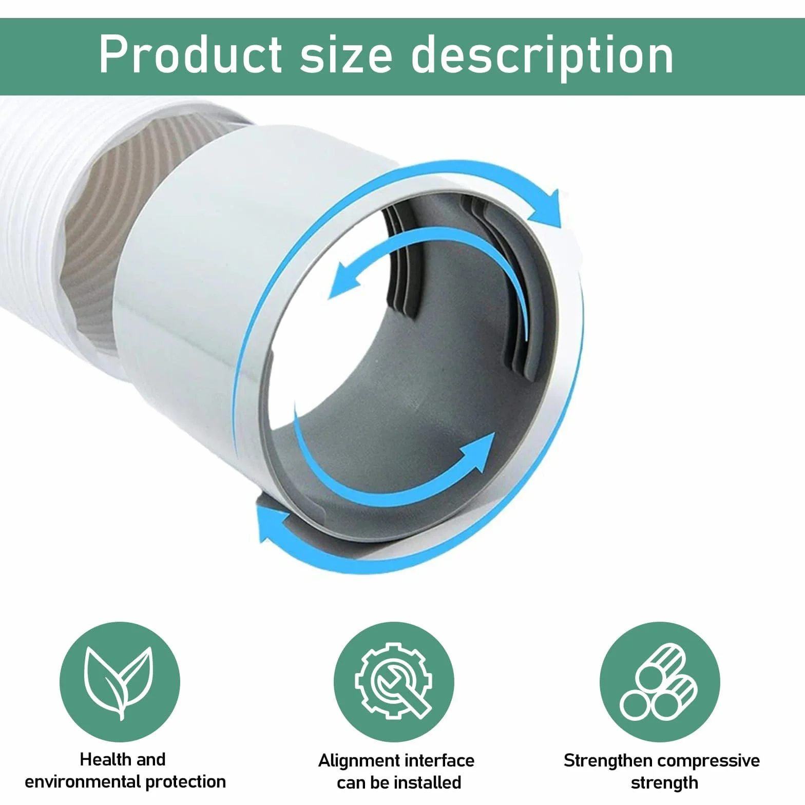 Adapter do węża wylotowego 150 mm, złącze do klimatyzatora i rur wentylacyjnych ABS