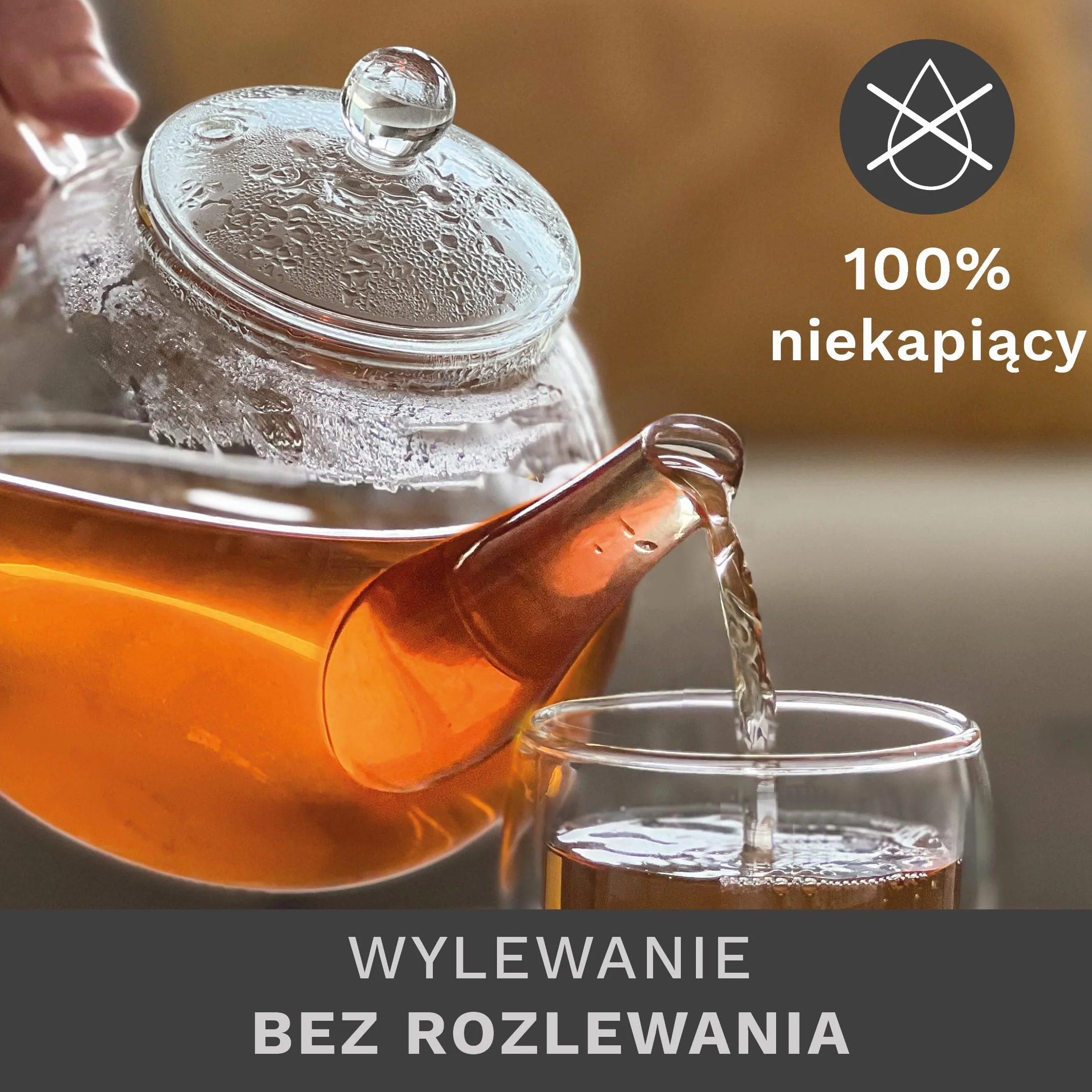 Creano Szklany czajniczek 0,8 l, szkło borokrzemowe, 3-4 kubki, pudełko prezentowe