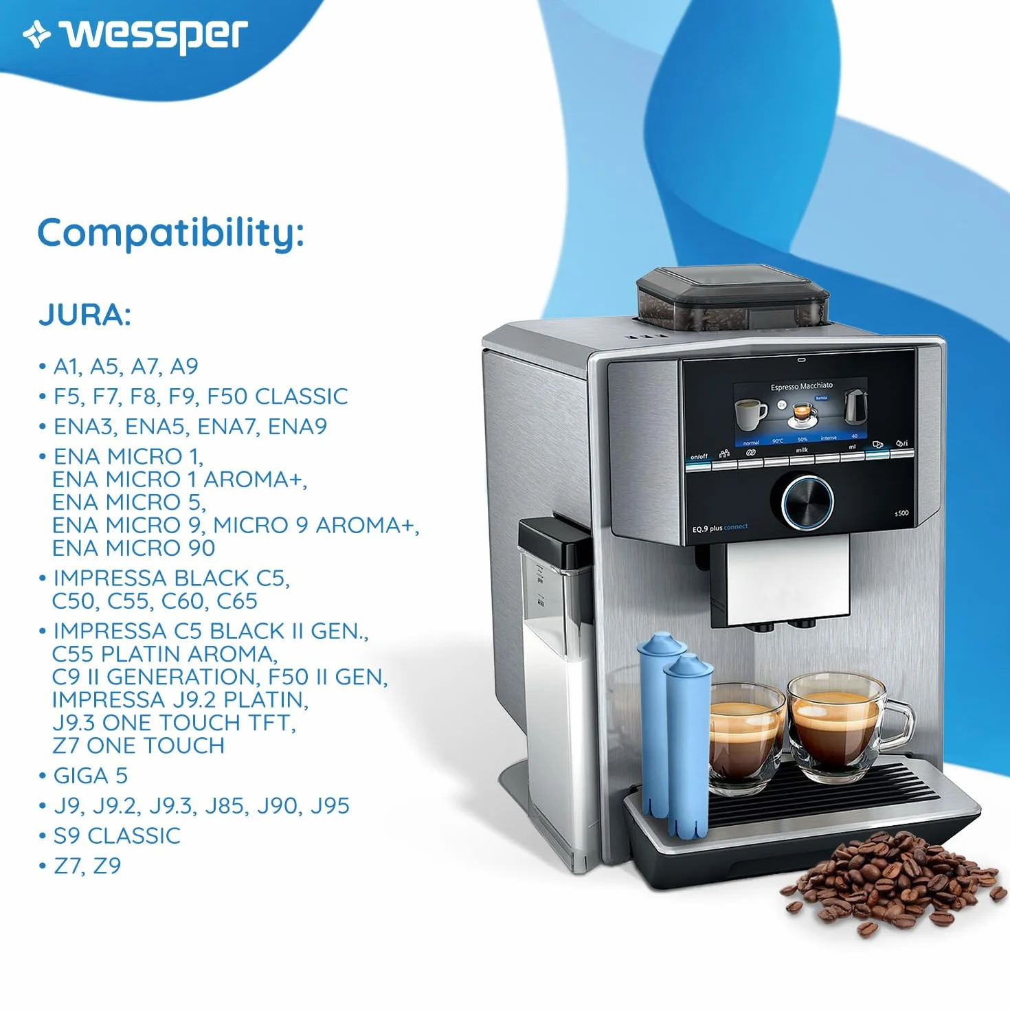 Wessper Filtr wody kompatybilny z Jura Blue do Ekspresów Jura IMPRESSA ENA GIGA