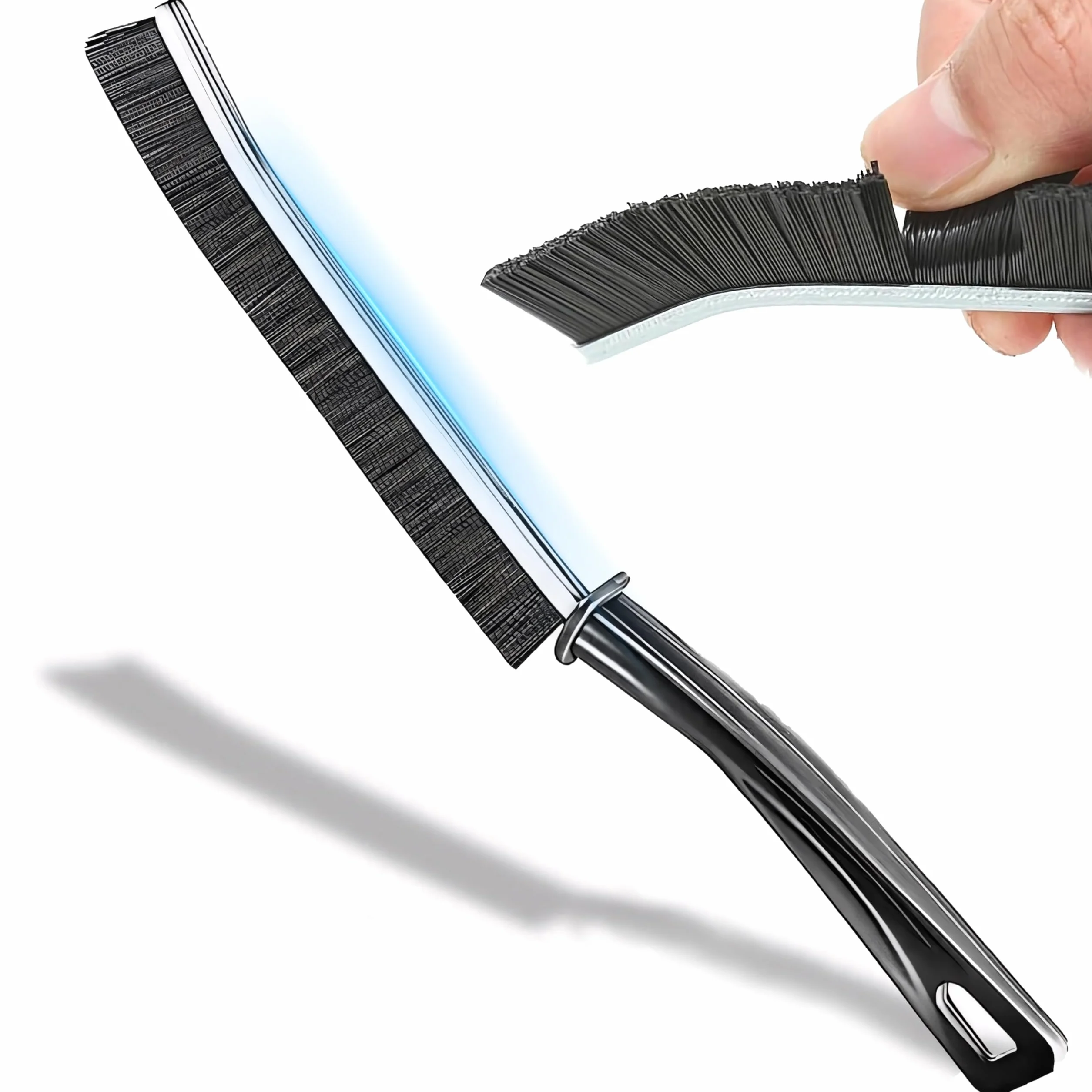 Retoo Szczotka do czyszczenia szczelin z twardego włosia 24 cm długości, otwór do zawieszenia, szczotka do czyszczenia narożników, szczotka do fug, do łazienki, narzędzia do czyszczenia drzwi, okien