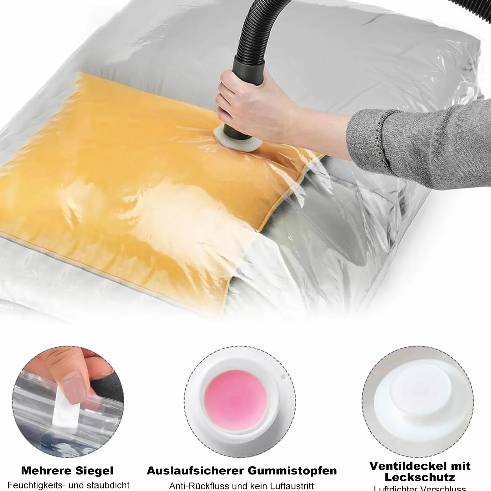 Torba vakuumowa na materac 210 x 130 cm szczelna wielokrotnego użytku