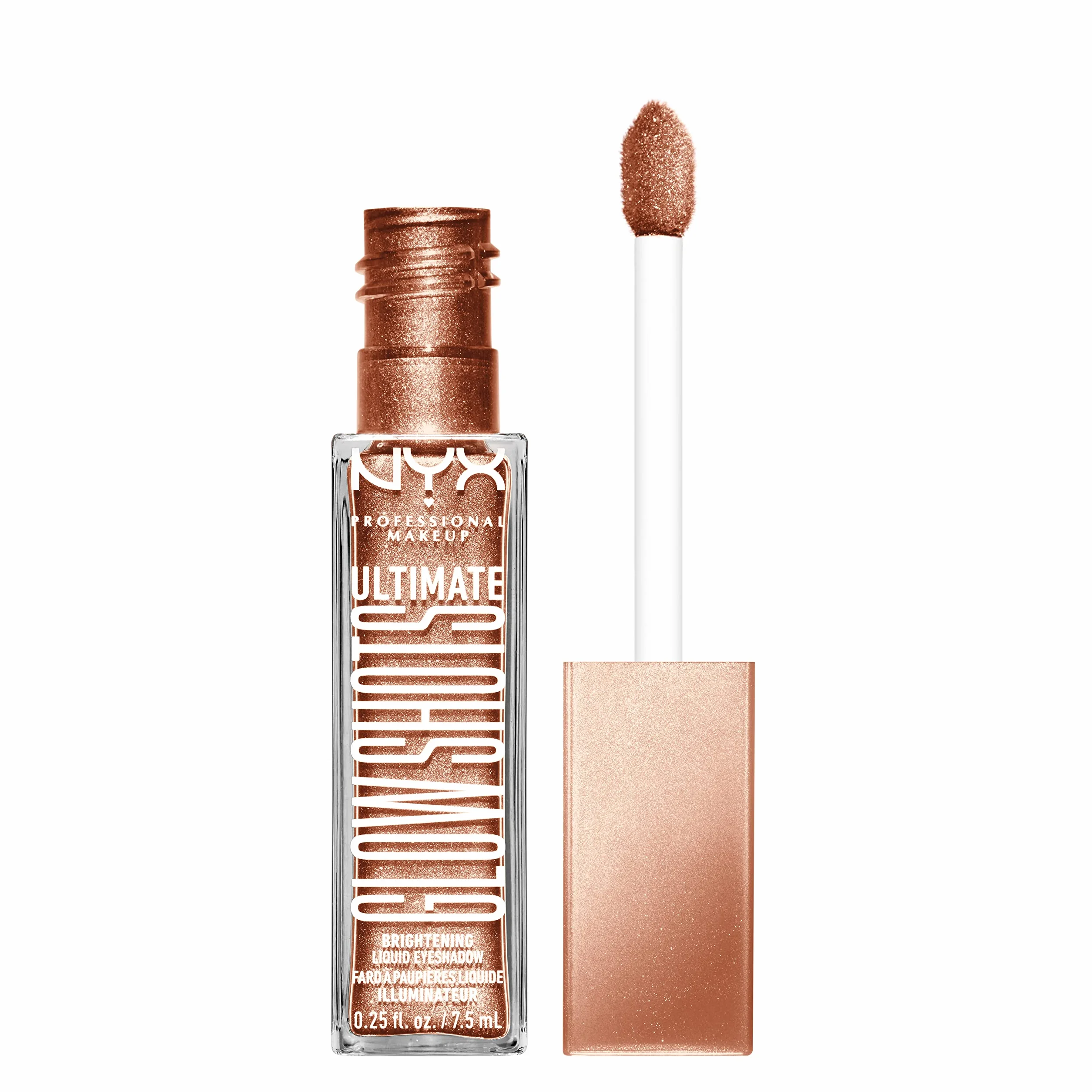 NYX Professional Makeup Płynny cień do powiek, długotrwały 12h, bez okruchów i wypadania, z witaminą C, Ultimate Glow Shots, Golden Goji