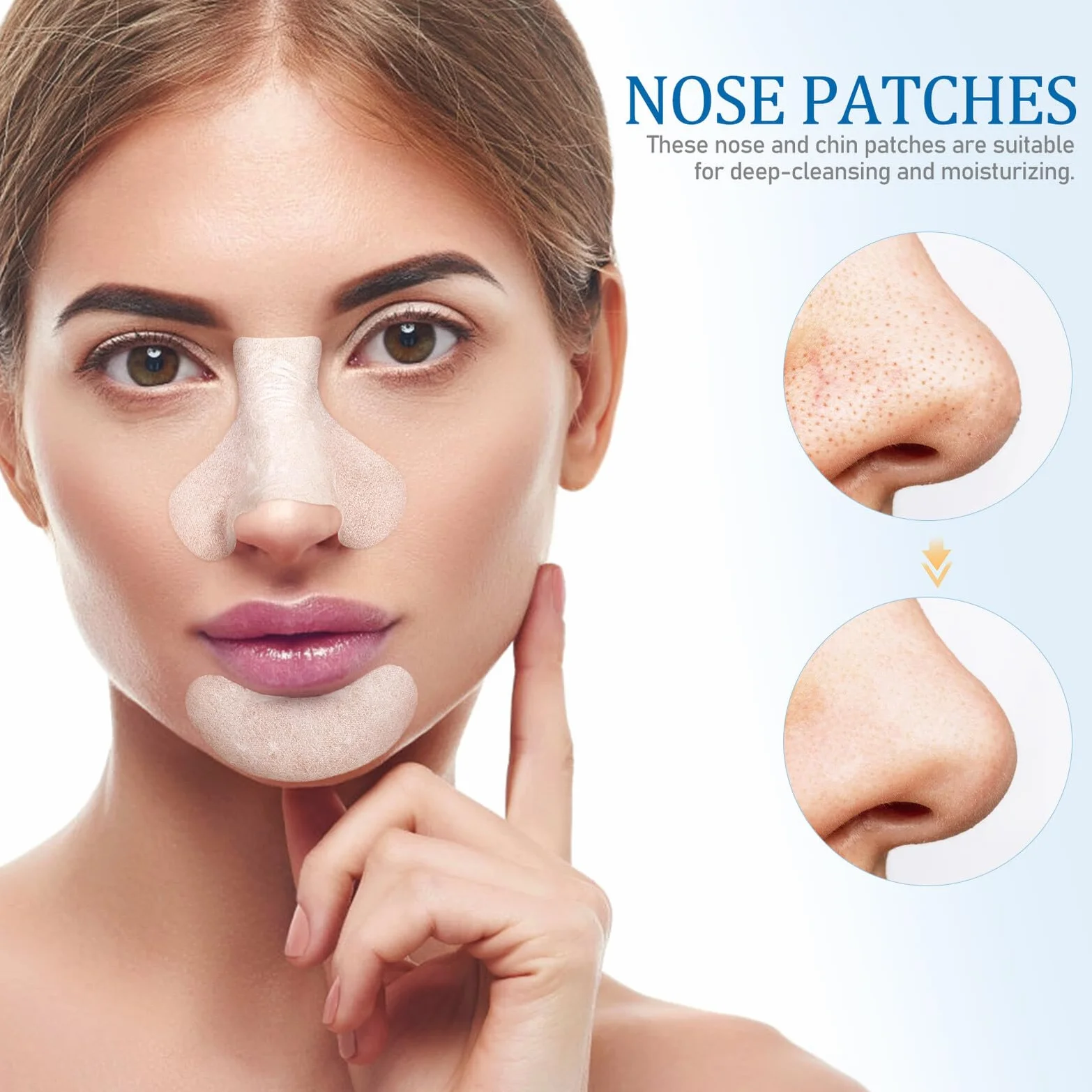 Beavorty 200 Szt T Zone Film T Zone Nose Pore Strips Nose Pad Cotton Pad Głęboko Oczyszczający Plaster Plasterki Głęboko Oczyszczające Pory Plasterki Pasek Na Taśma Na