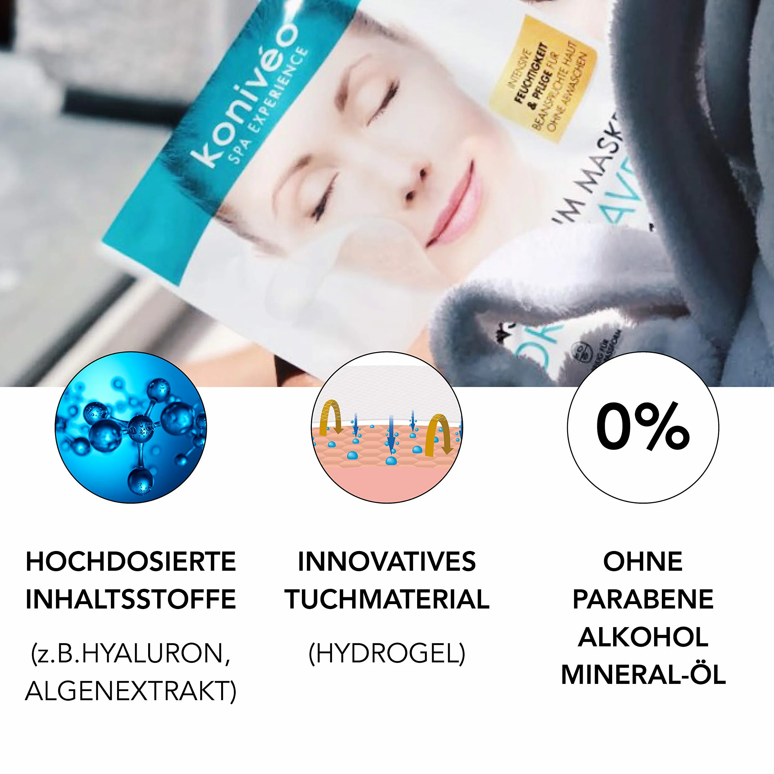 Premium Tuchmasken mit Hyaluron - Hydrogel Gesicht Maske für strahlend-schöne Haut. Intensiv Serum Gesichtsmaske Tuchmaske Vliesmaske ohne Parabene. Derma Test Note SEHR GUT / 14 er Maxi-Spar Set