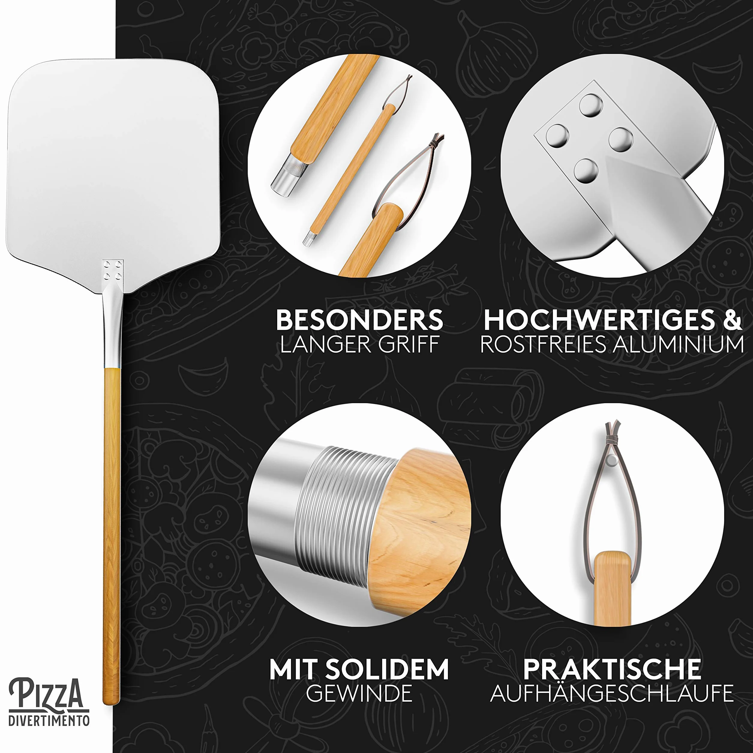 Łopatka do pizzy aluminiowa 83 cm Pizza Divertimento