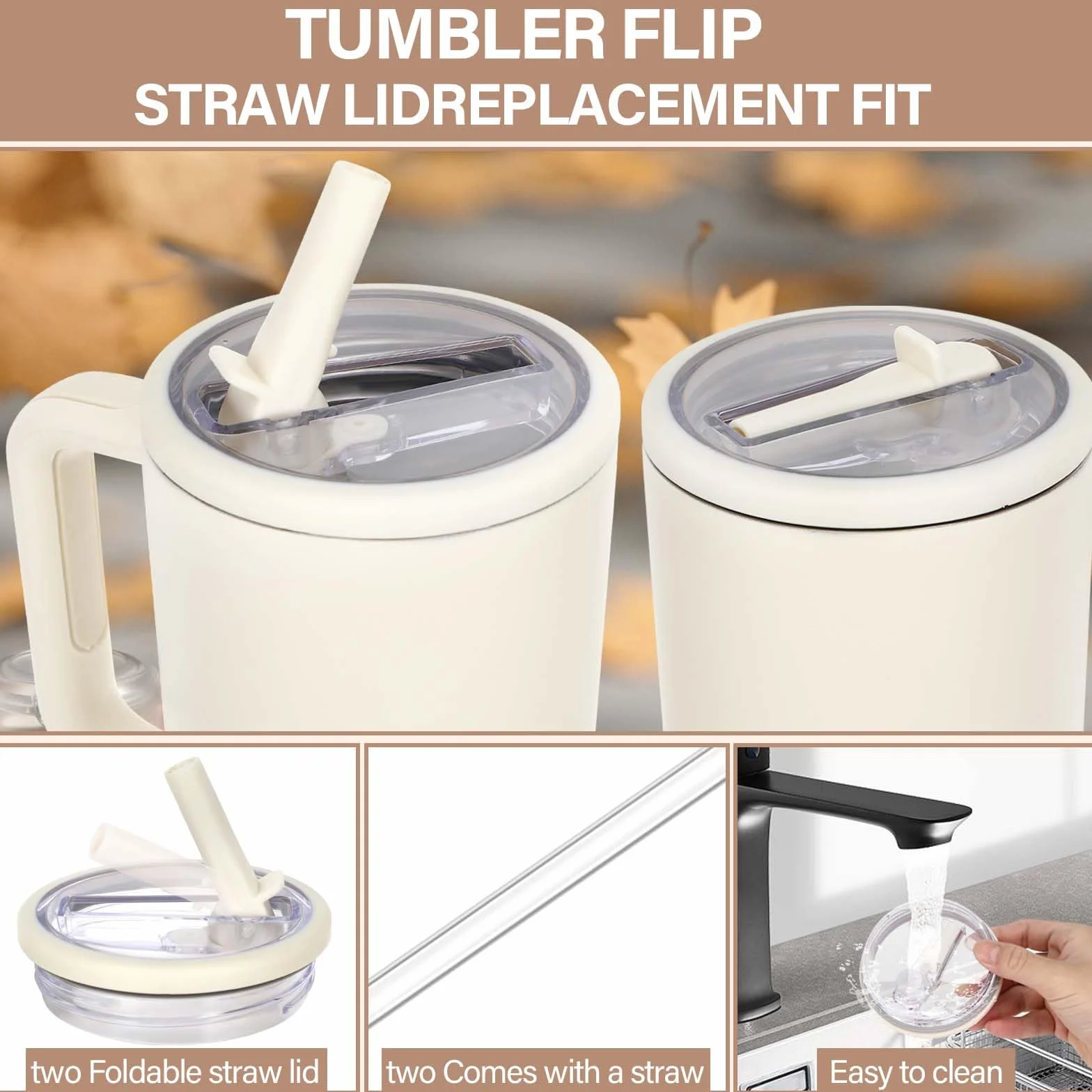 Stanley Pokrywka Flip Straw 40 oz zapasowa z 2 słomkami wodoszczelna