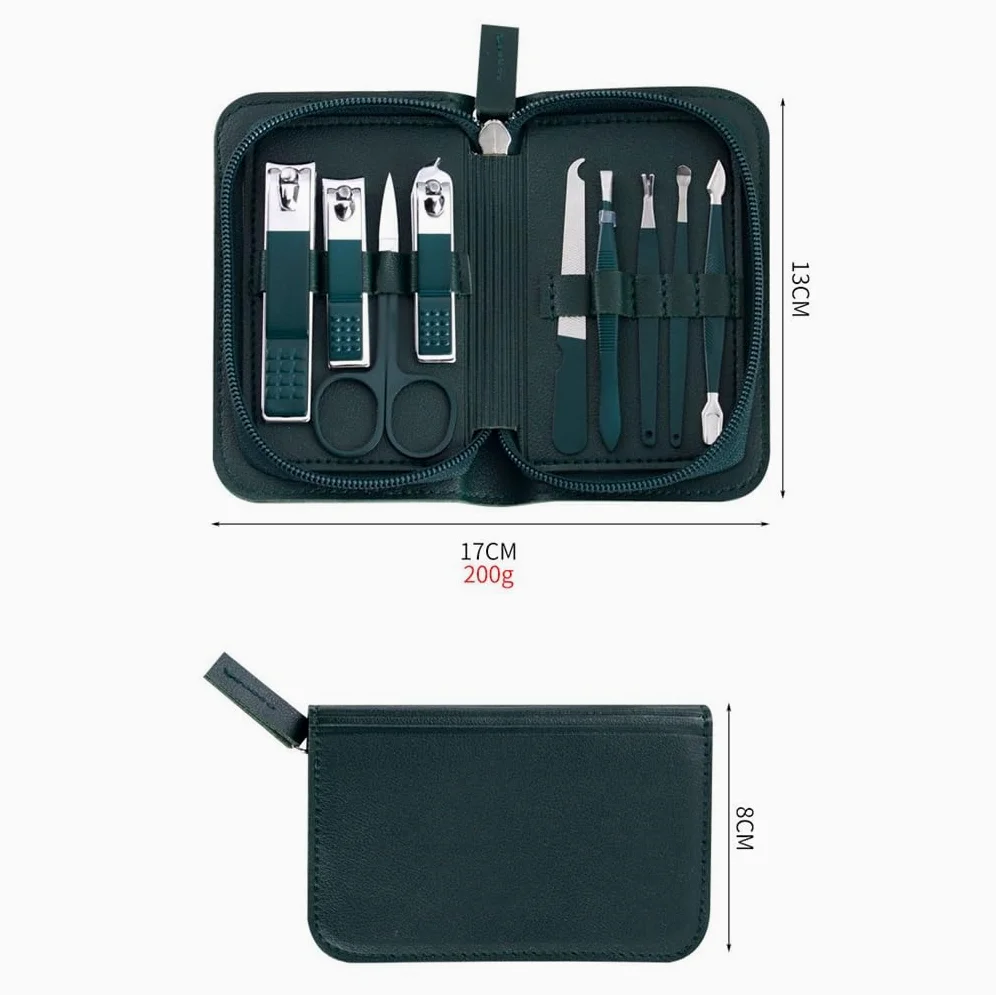 Zestaw do manicure, Zestaw do manicure, Zestaw do Manicure Beauty Manicure Tools Zestaw do obcinania paznokci 9-częściowy woreczek na zamek błyskawiczny Obcinacze do paznokci