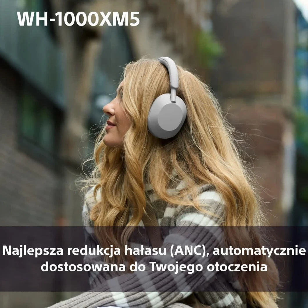 Sony WH-1000XM5 ANC Bezprzewodowe Słuchawki Nauszne z Redukcją Hałasu, Bluetooth, Clear Call Quality, Hi-Res, Do 30H Baterii, Szybkie Ładowanie, Alexa i Google Assistant, IOS i Android - Czarne