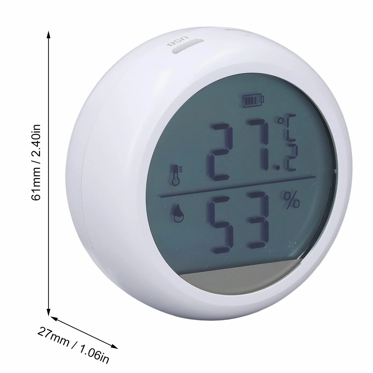 WALFRONT Inteligentny Czujnik Temperatury i Wilgotności Wi-Fi, Zakres Wykrywania Alarmu Niskiego Napięcia z możliwością Regulacji, z Elektronicznym Wyświetlaczem Atramentowym do Szklarni w