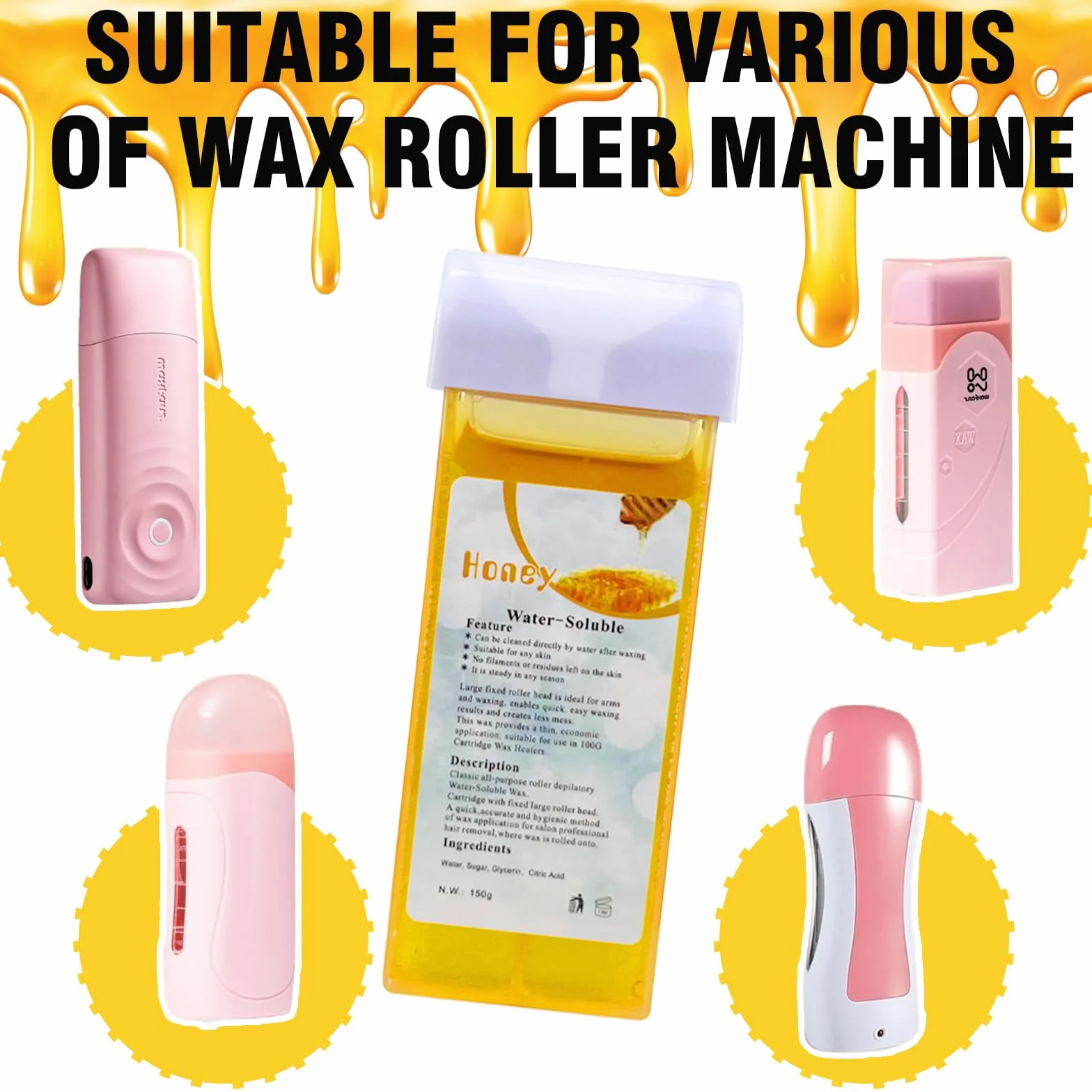Sugeru wosk do depilacji w rolce 3 x 150 g wkład woskowy