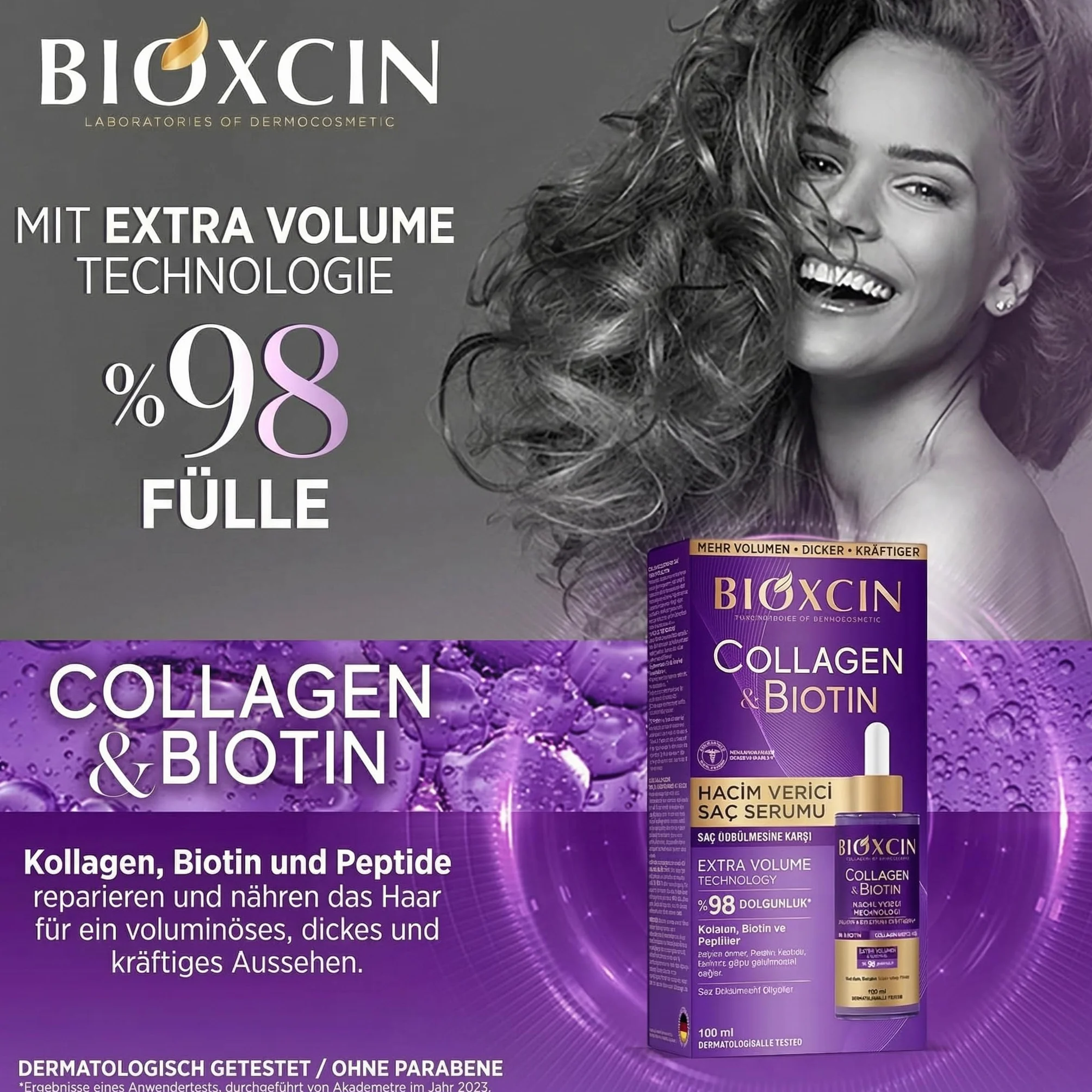 Bioxcin Kolagen i biotyna serum przeciw wypadaniu włosów 100 ml wzmacniające do cienkich włosów