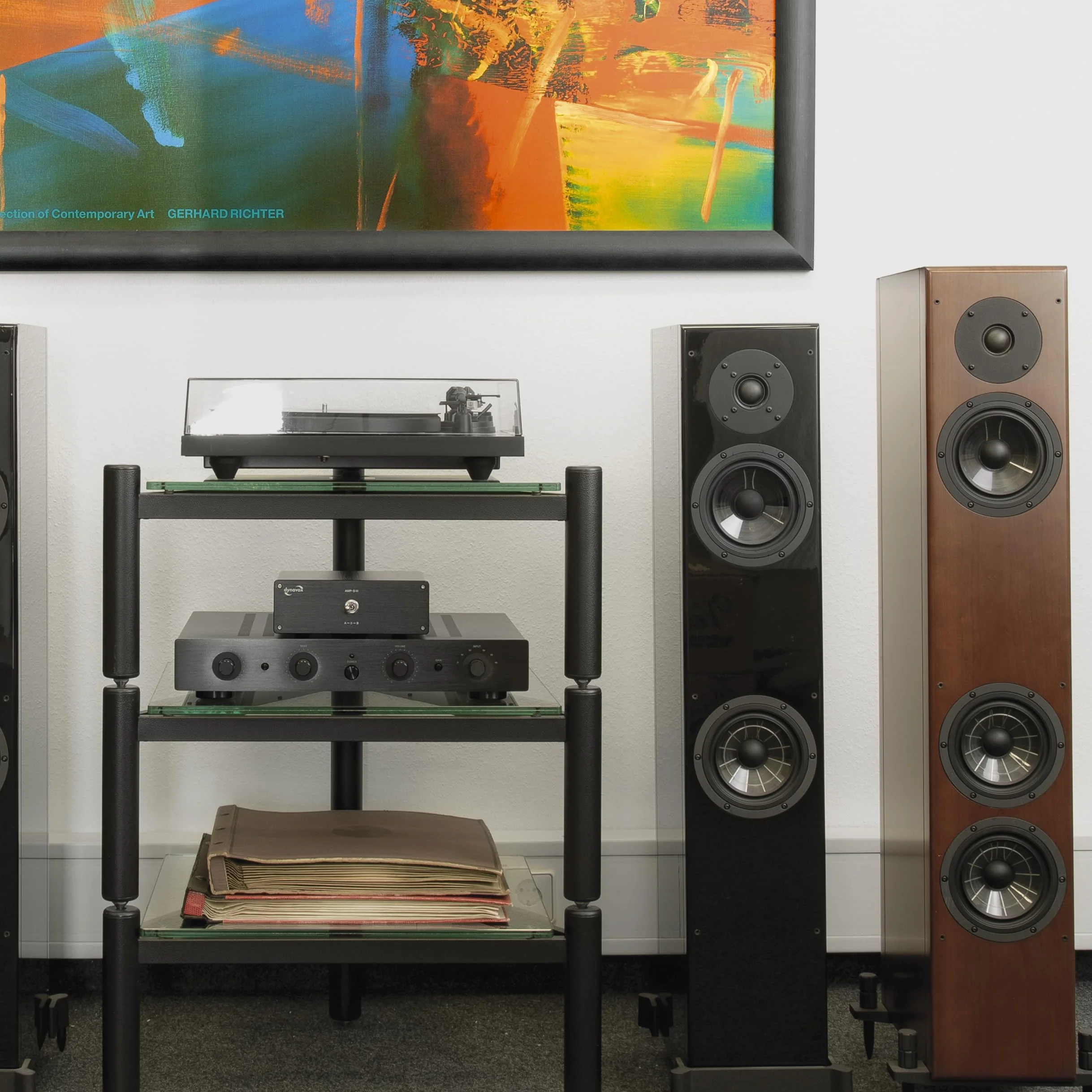Dynavox AMP-S III, przełącznik wzmacniacza i głośnika, aluminiowa obudowa, 2 pary głośników na 1 wzmacniacz lub 2 wzmacniacze na 1 parze LS, połączenie za pomocą wtyczki bananowej/przyłącza