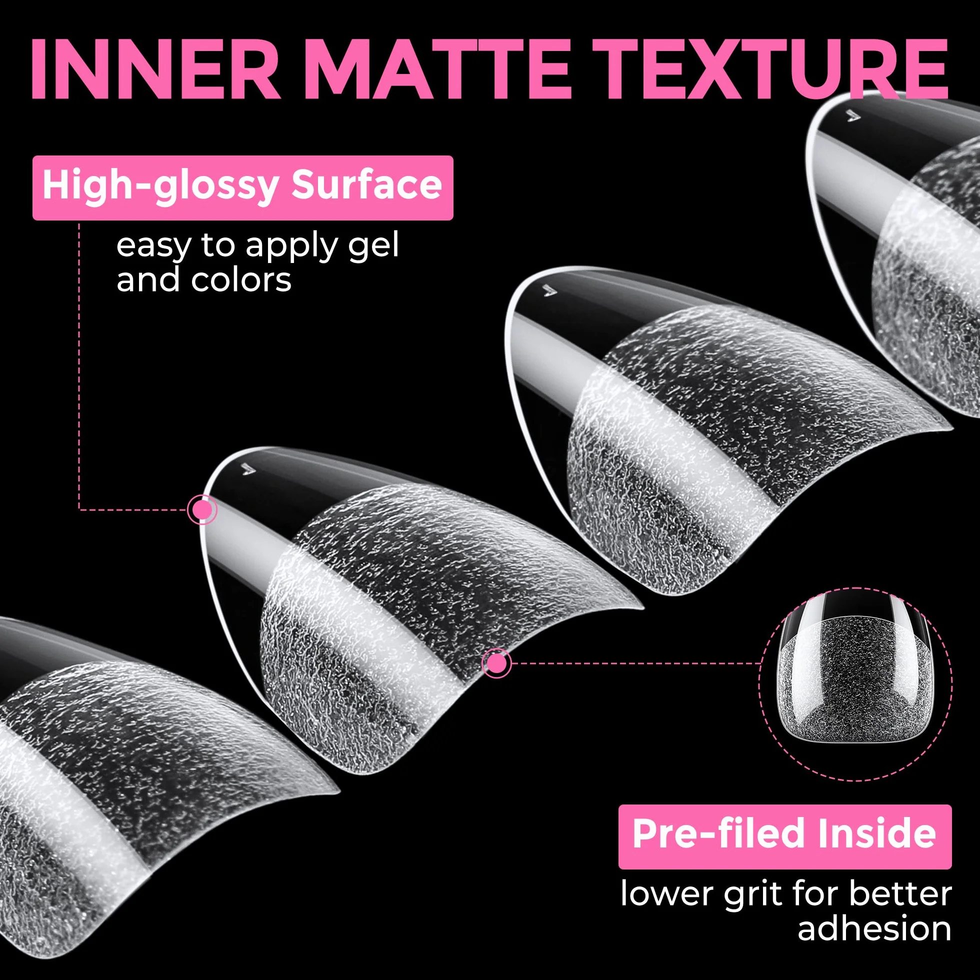 UNA GELLA Kurze Mandel Nail Tips, 216 Stück 12 Größen Nageltips für Gelnägel Soft Gel Full Cover Press On Nails Almond für Nagelverlängerung, Home DIY Nail Art & Nagelstudio